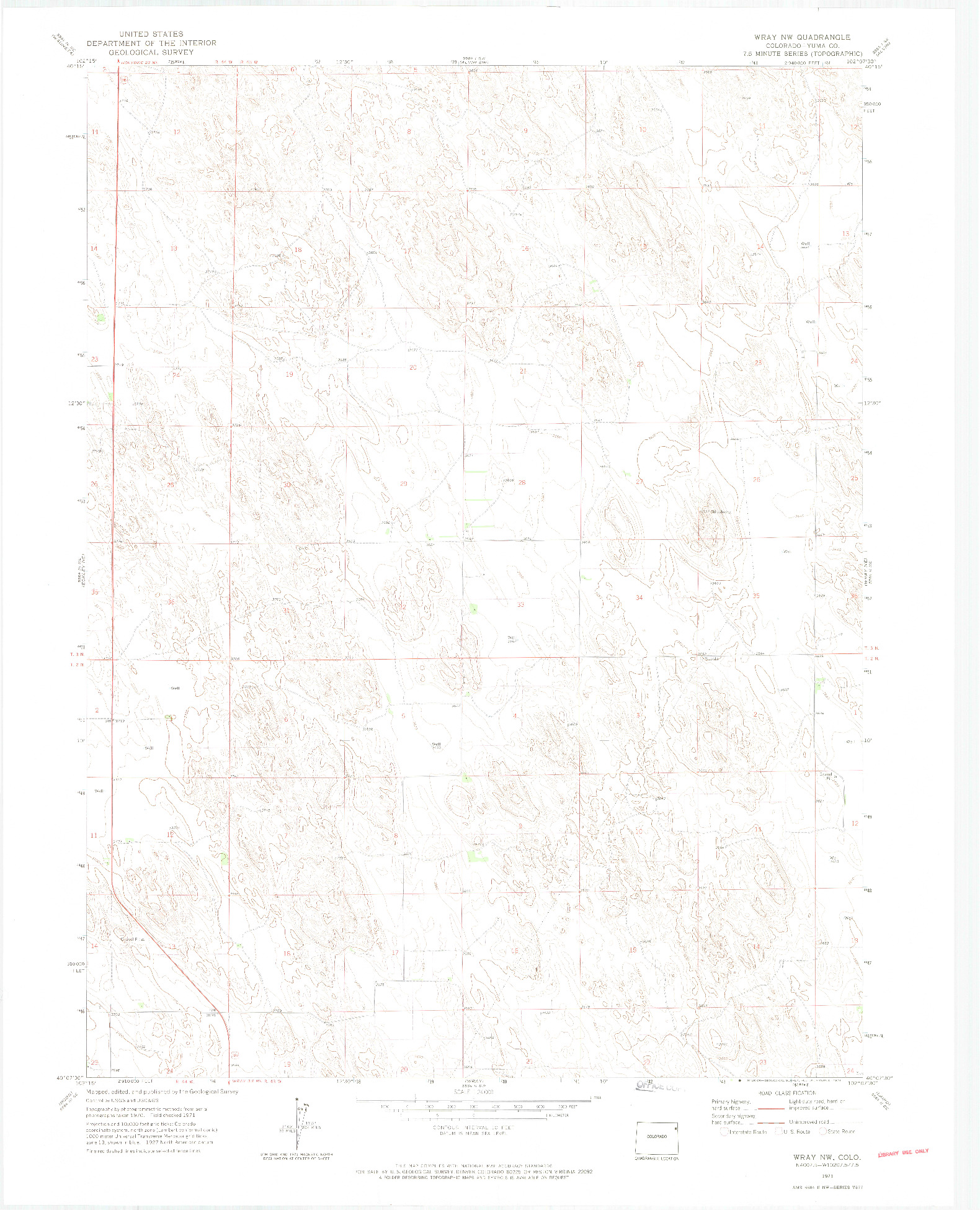 USGS 1:24000-SCALE QUADRANGLE FOR WRAY NW, CO 1971