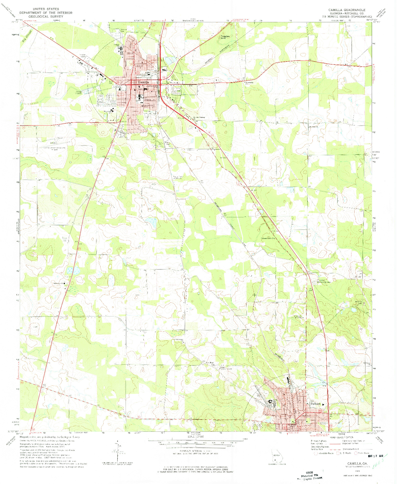 USGS 1:24000-SCALE QUADRANGLE FOR CAMILLA, GA 1971