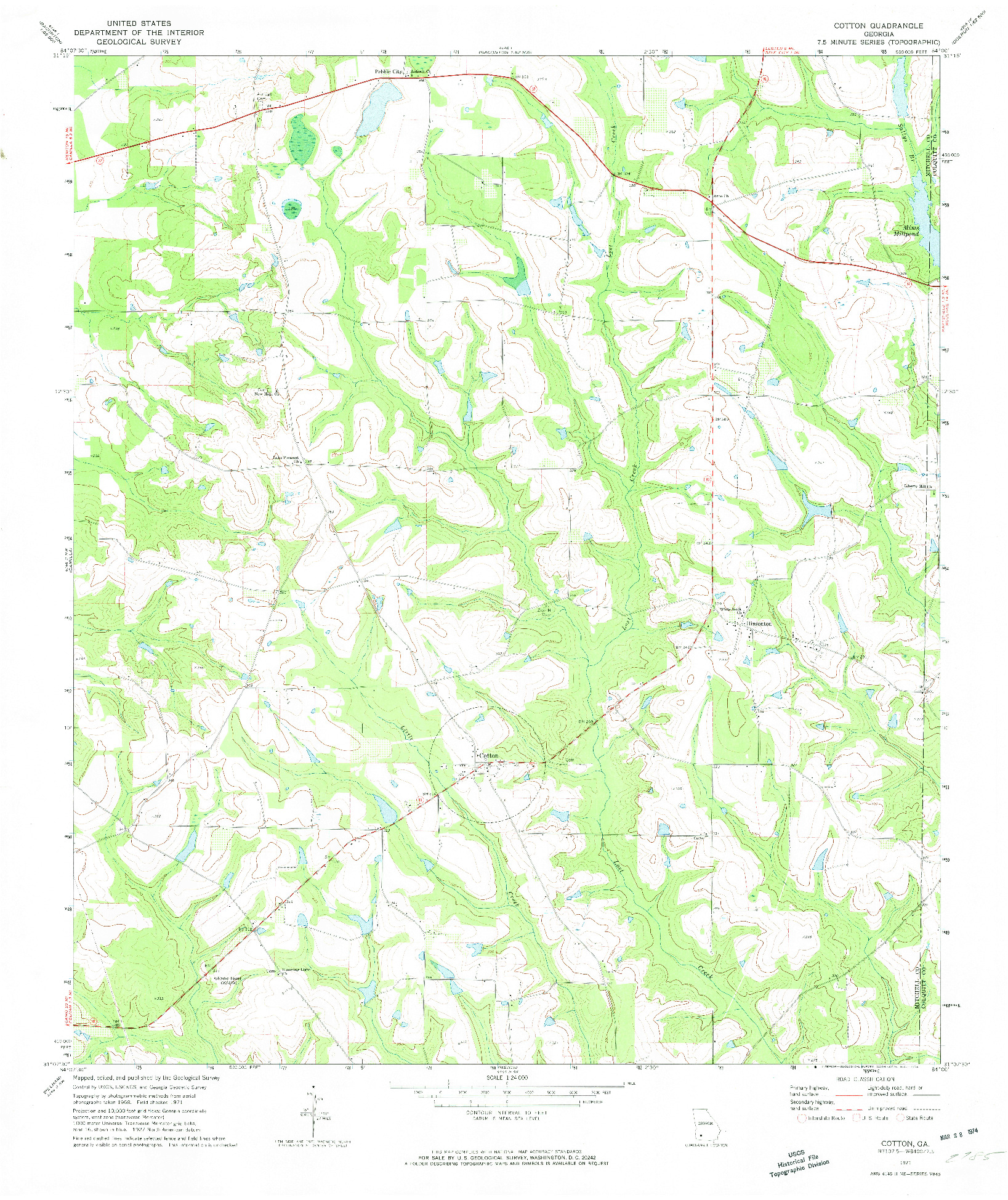 USGS 1:24000-SCALE QUADRANGLE FOR COTTON, GA 1971