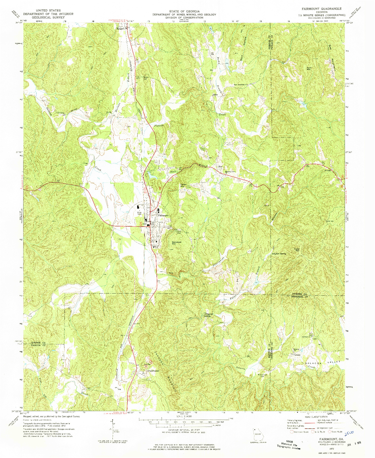 USGS 1:24000-SCALE QUADRANGLE FOR FAIRMOUNT, GA 1972