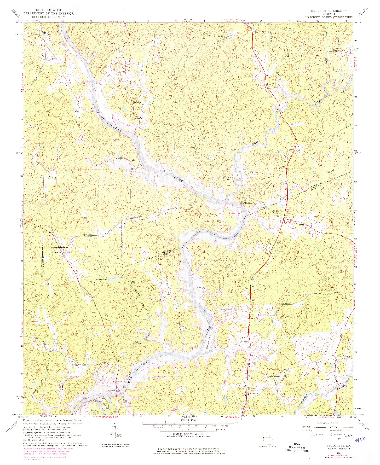 USGS 1:24000-SCALE QUADRANGLE FOR HILLCREST, GA 1964