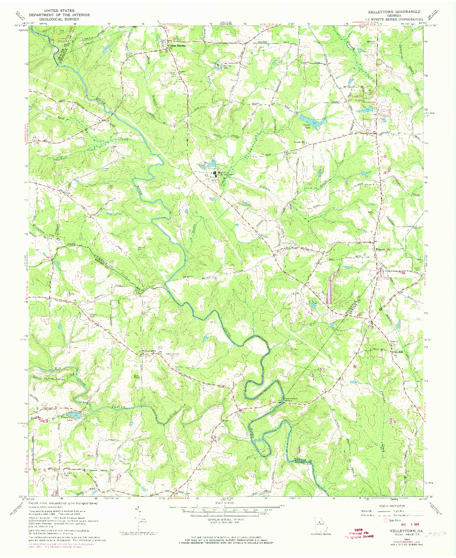 USGS 1:24000-SCALE QUADRANGLE FOR KELLEYTOWN, GA 1964
