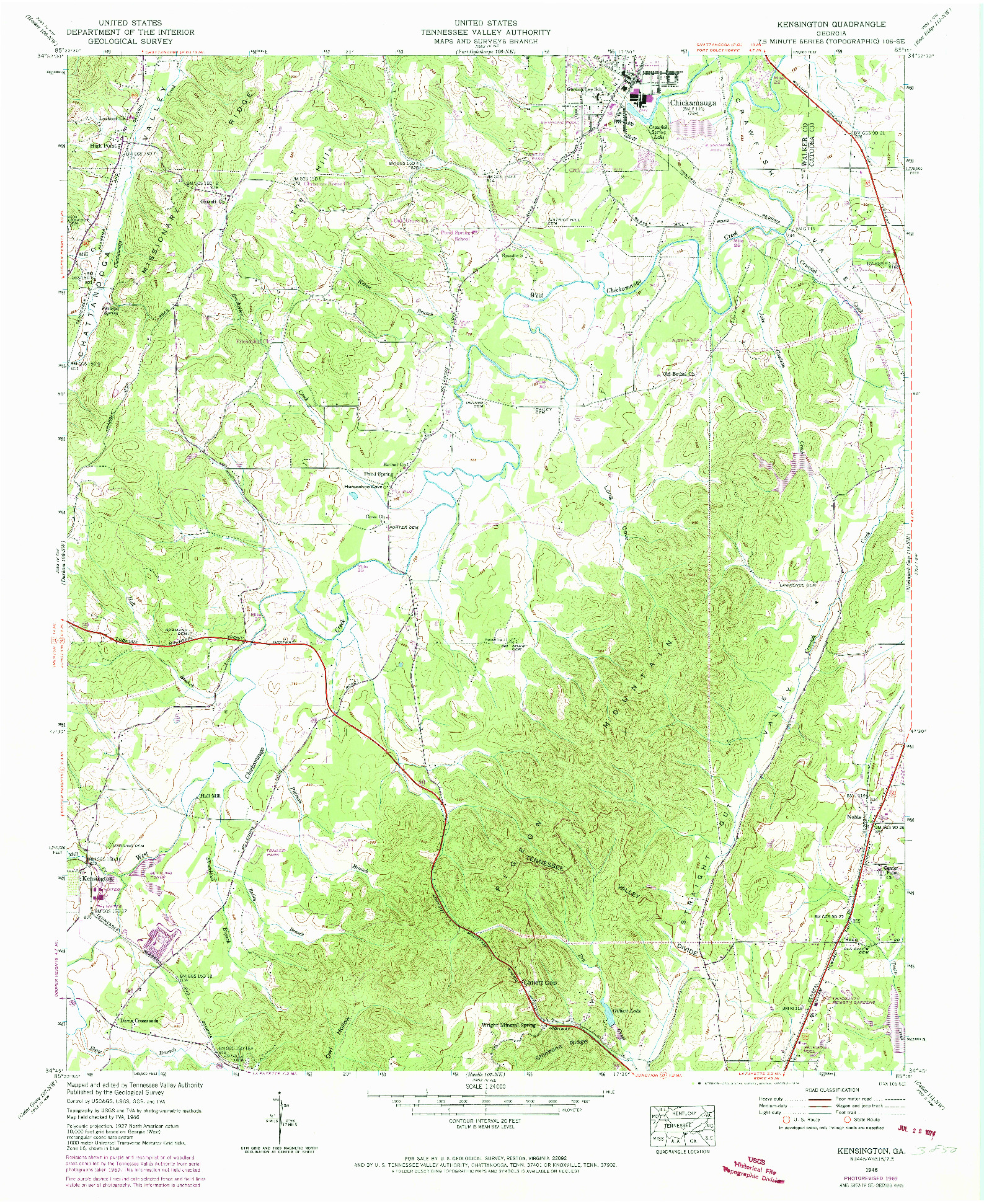 USGS 1:24000-SCALE QUADRANGLE FOR KENSINGTON, GA 1946