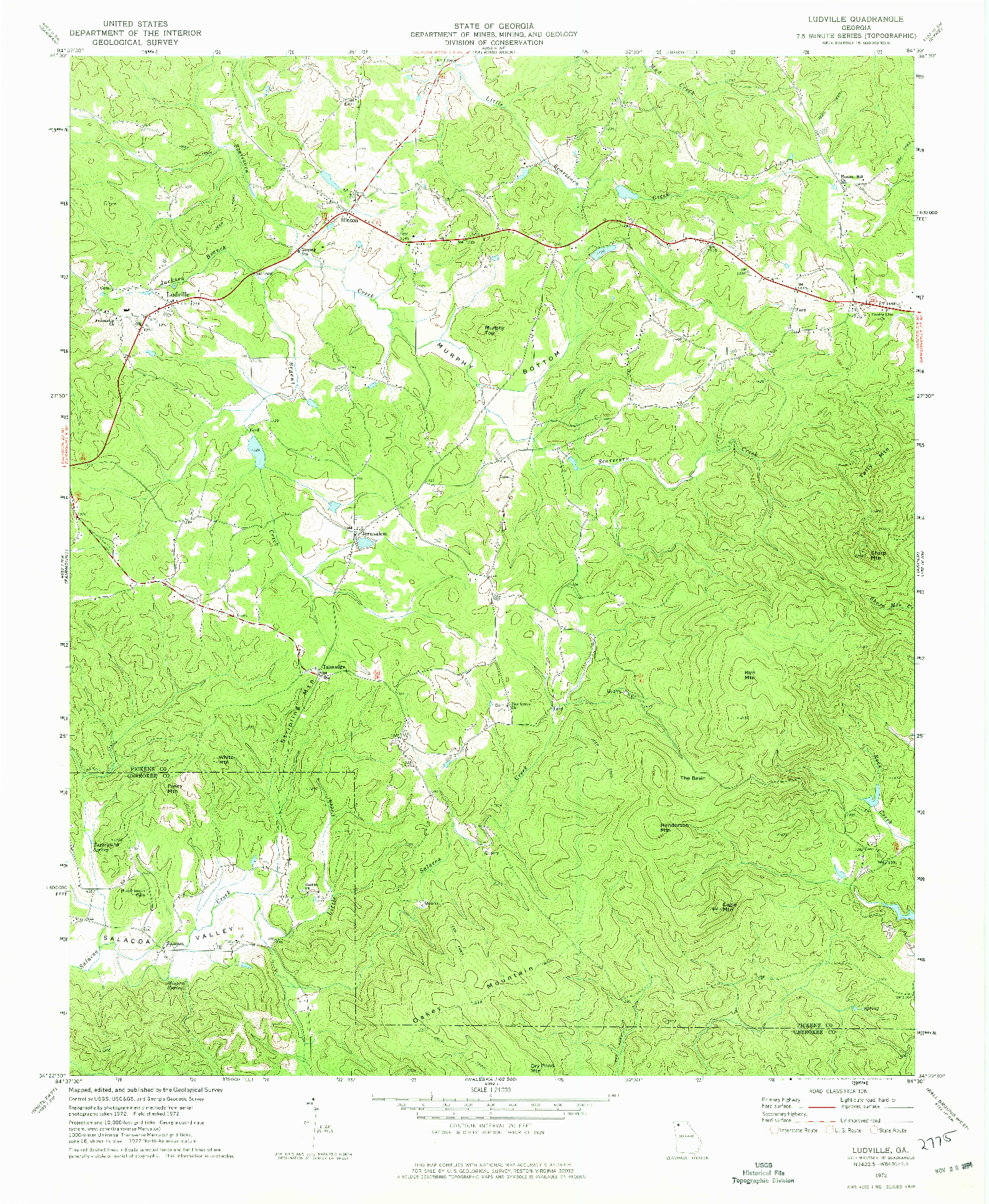 USGS 1:24000-SCALE QUADRANGLE FOR LUDVILLE, GA 1972
