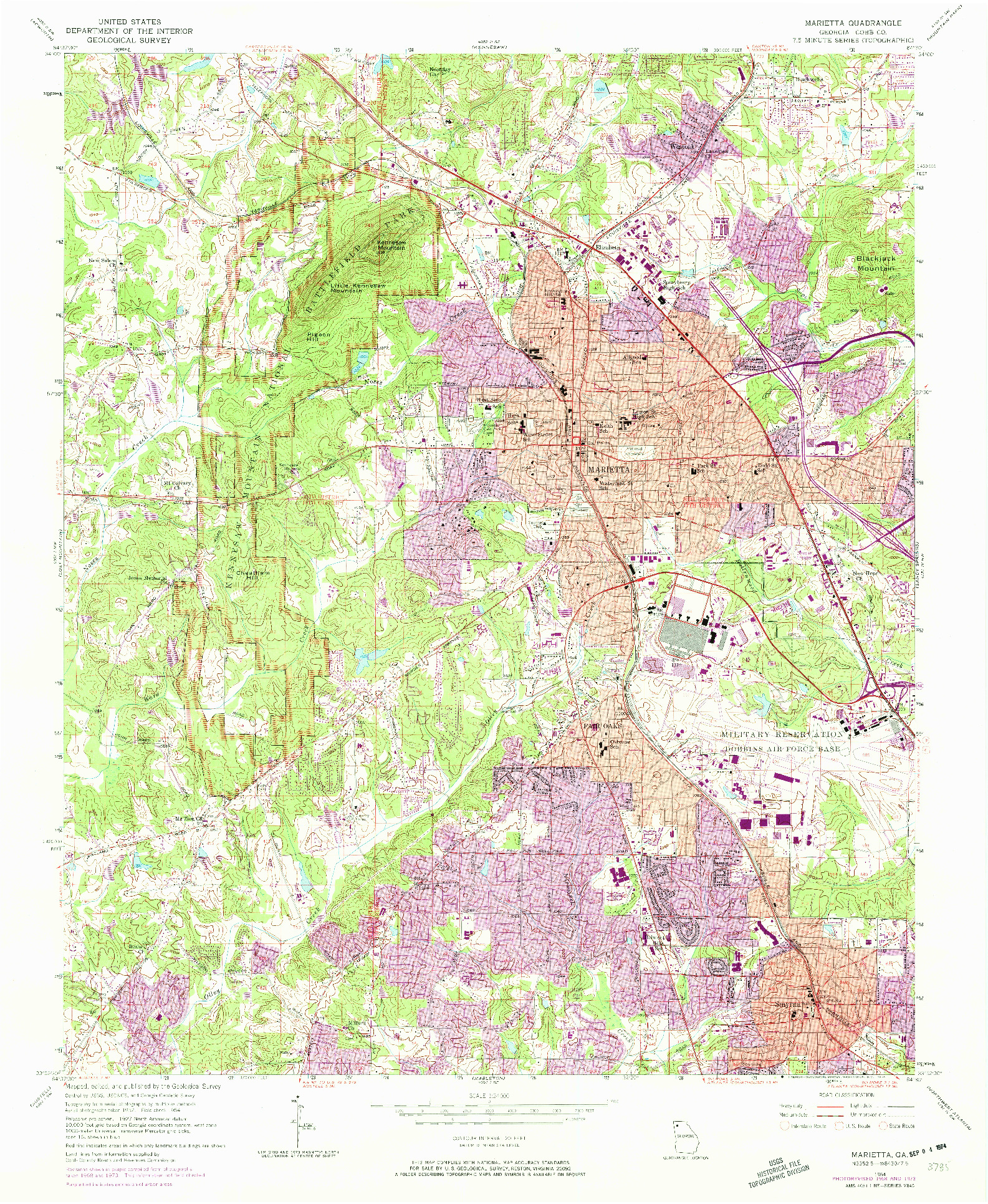 USGS 1:24000-SCALE QUADRANGLE FOR MARIETTA, GA 1954