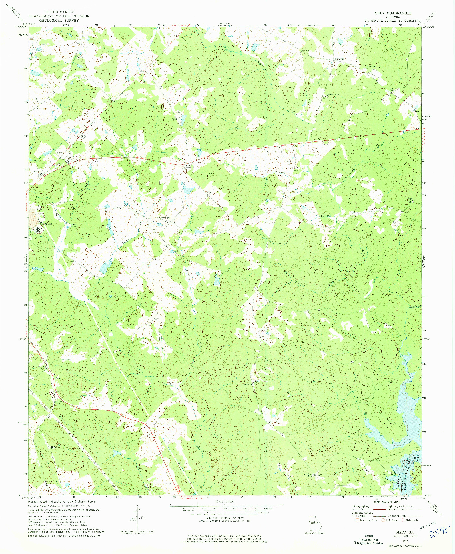 USGS 1:24000-SCALE QUADRANGLE FOR MEDA, GA 1972