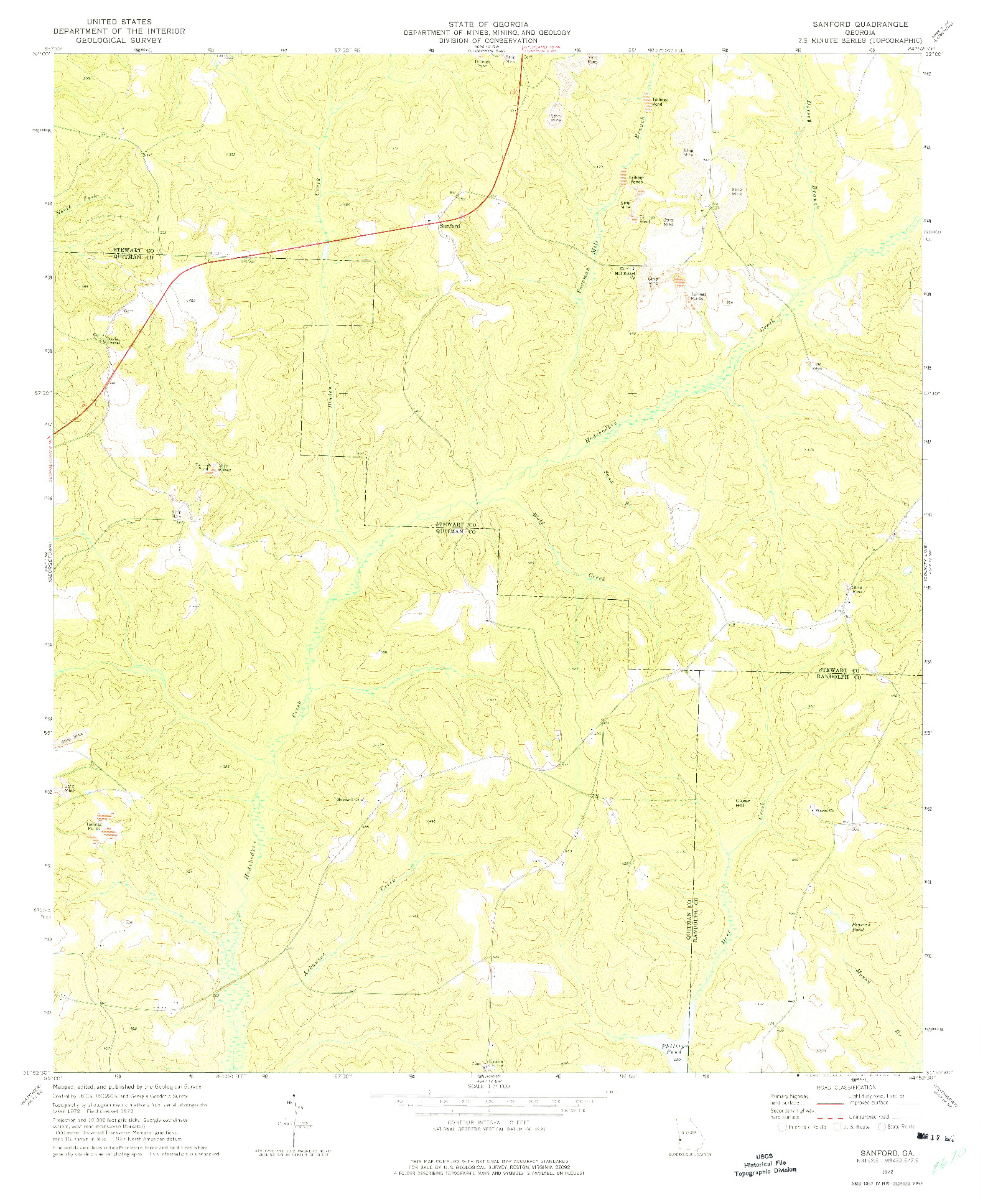 USGS 1:24000-SCALE QUADRANGLE FOR SANFORD, GA 1972