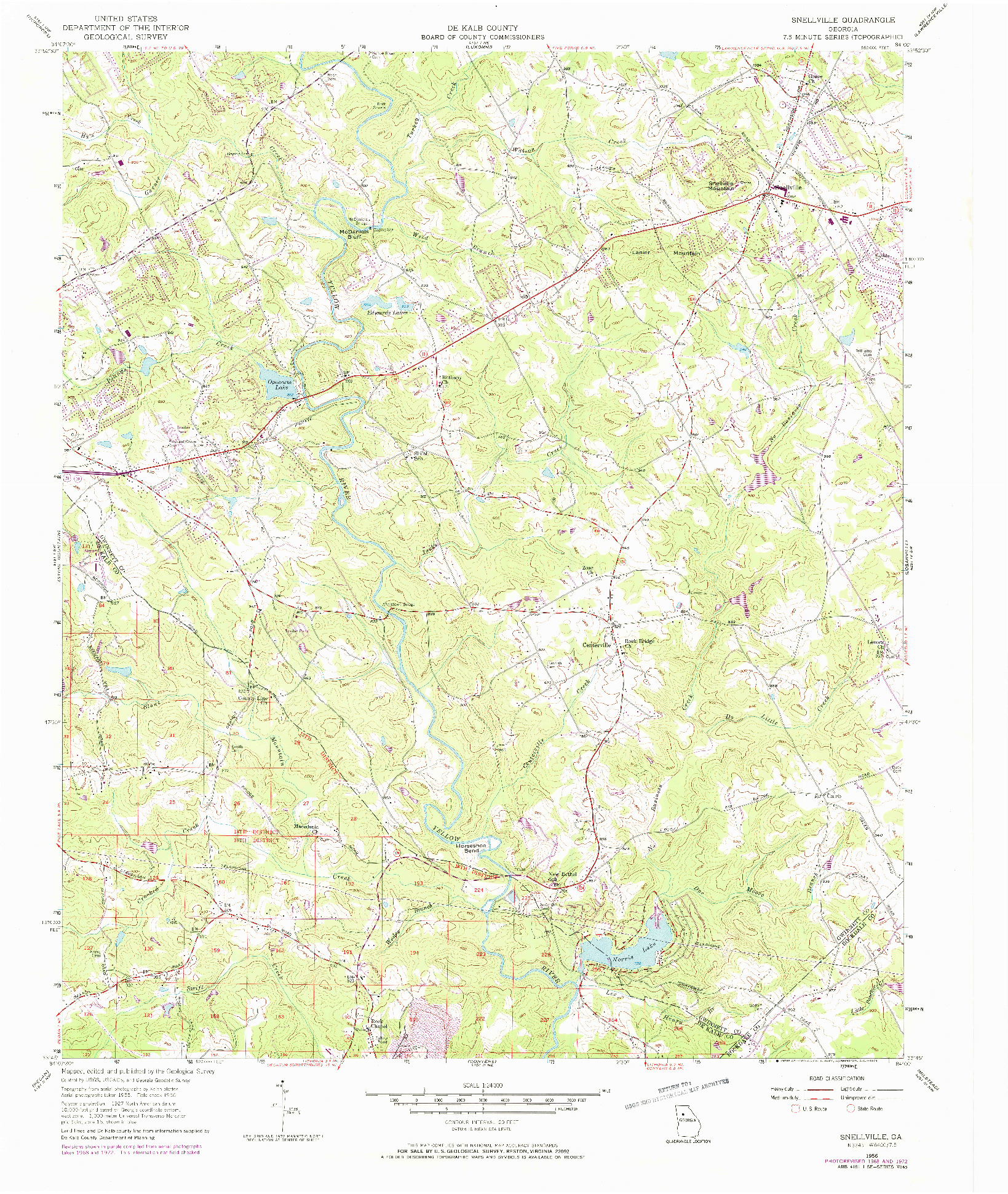 USGS 1:24000-SCALE QUADRANGLE FOR SNELLVILLE, GA 1956