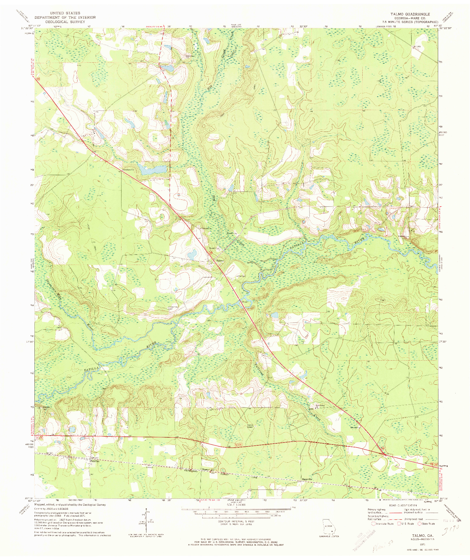 USGS 1:24000-SCALE QUADRANGLE FOR TALMO, GA 1971