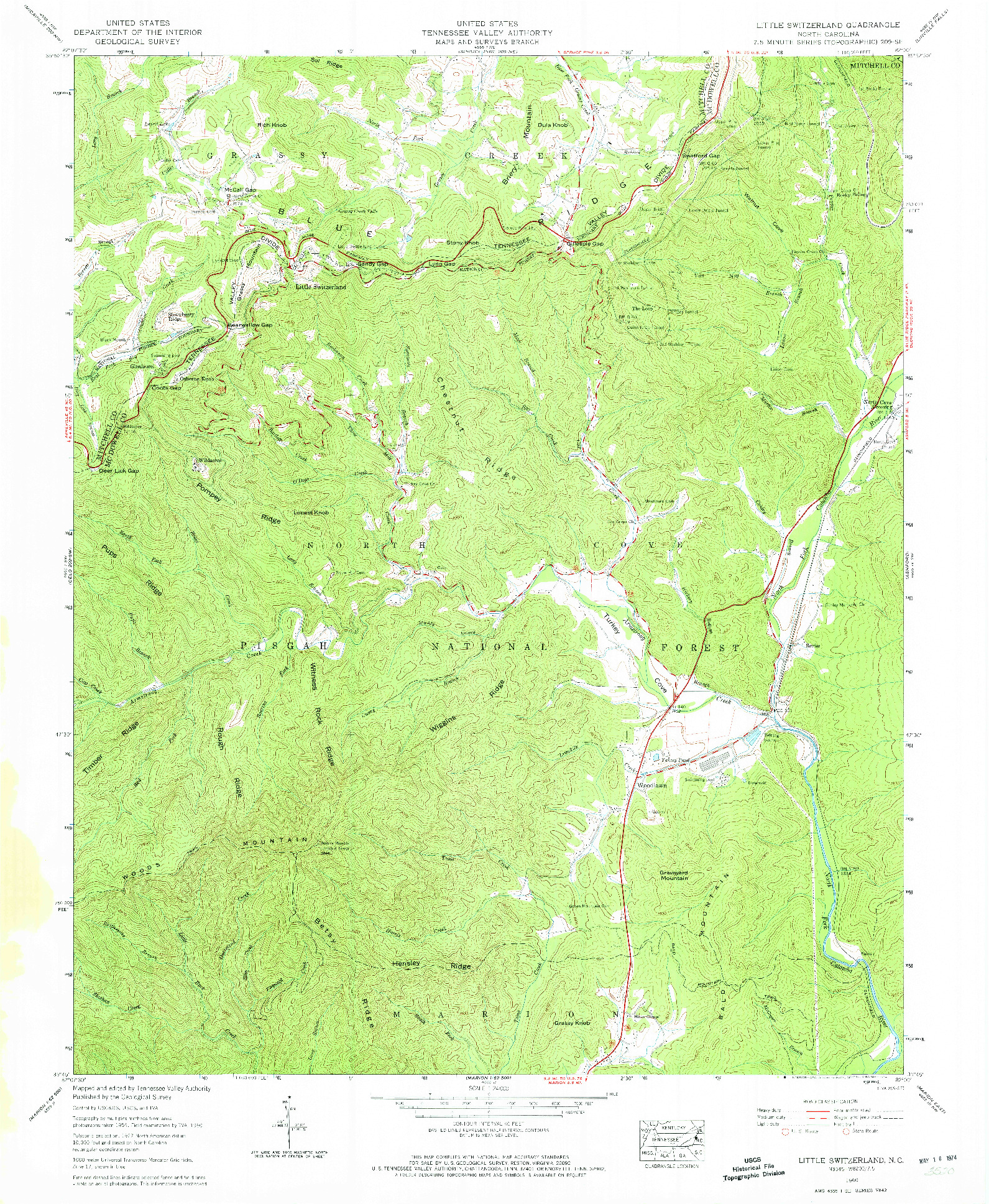 USGS 1:24000-SCALE QUADRANGLE FOR LITTLE SWITZERLAND, NC 1960