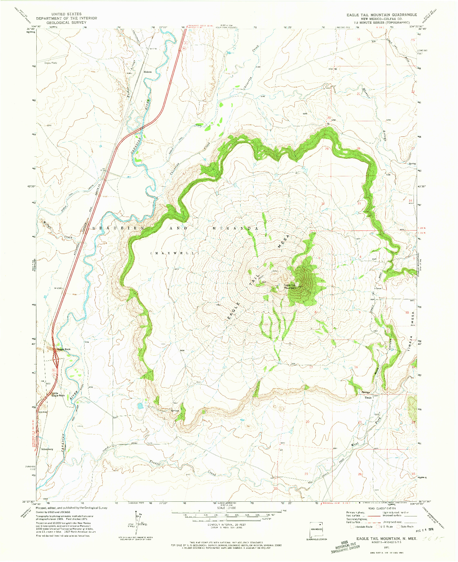 USGS 1:24000-SCALE QUADRANGLE FOR EAGLE TAIL MOUNTAIN, NM 1971