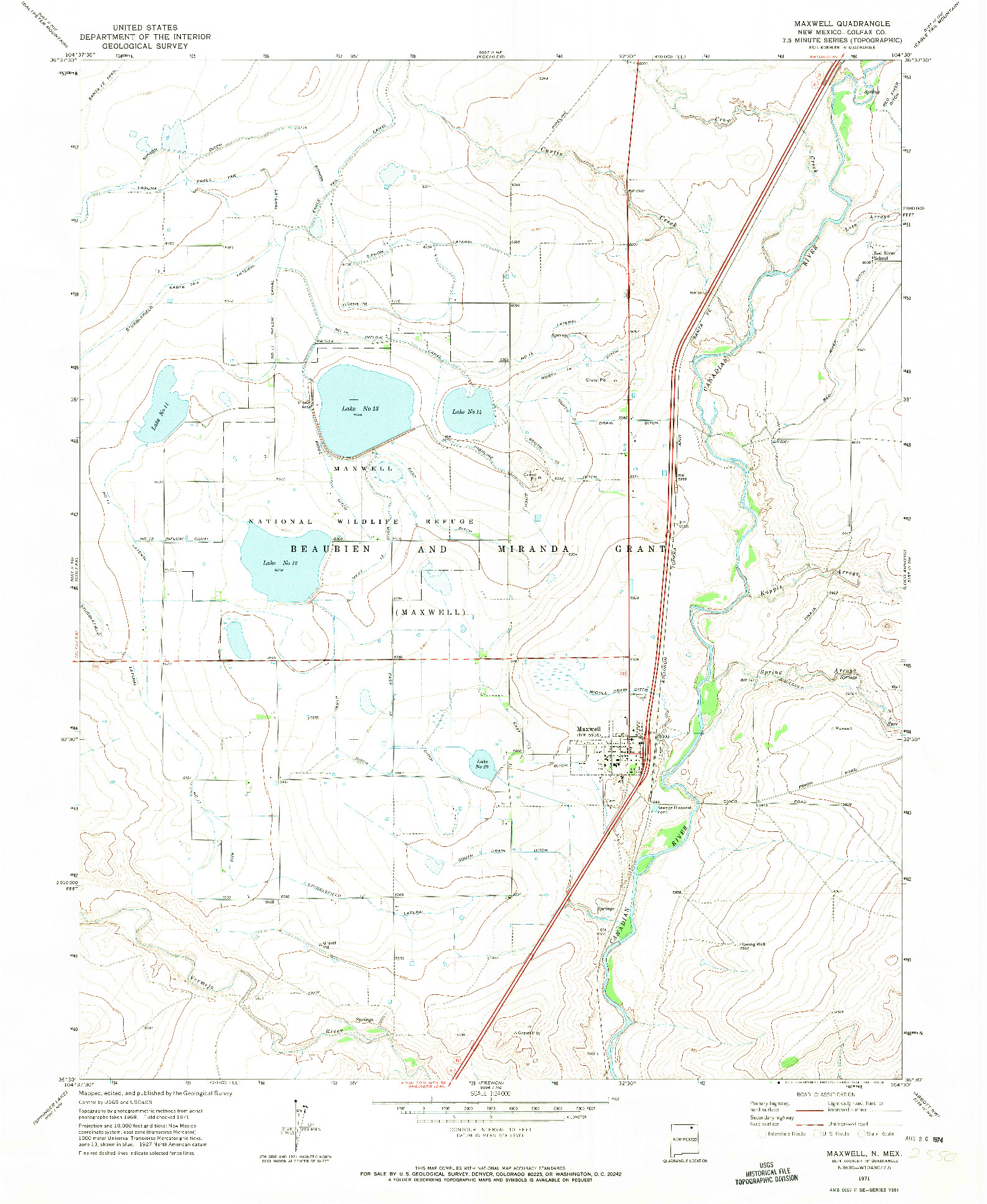 USGS 1:24000-SCALE QUADRANGLE FOR MAXWELL, NM 1971
