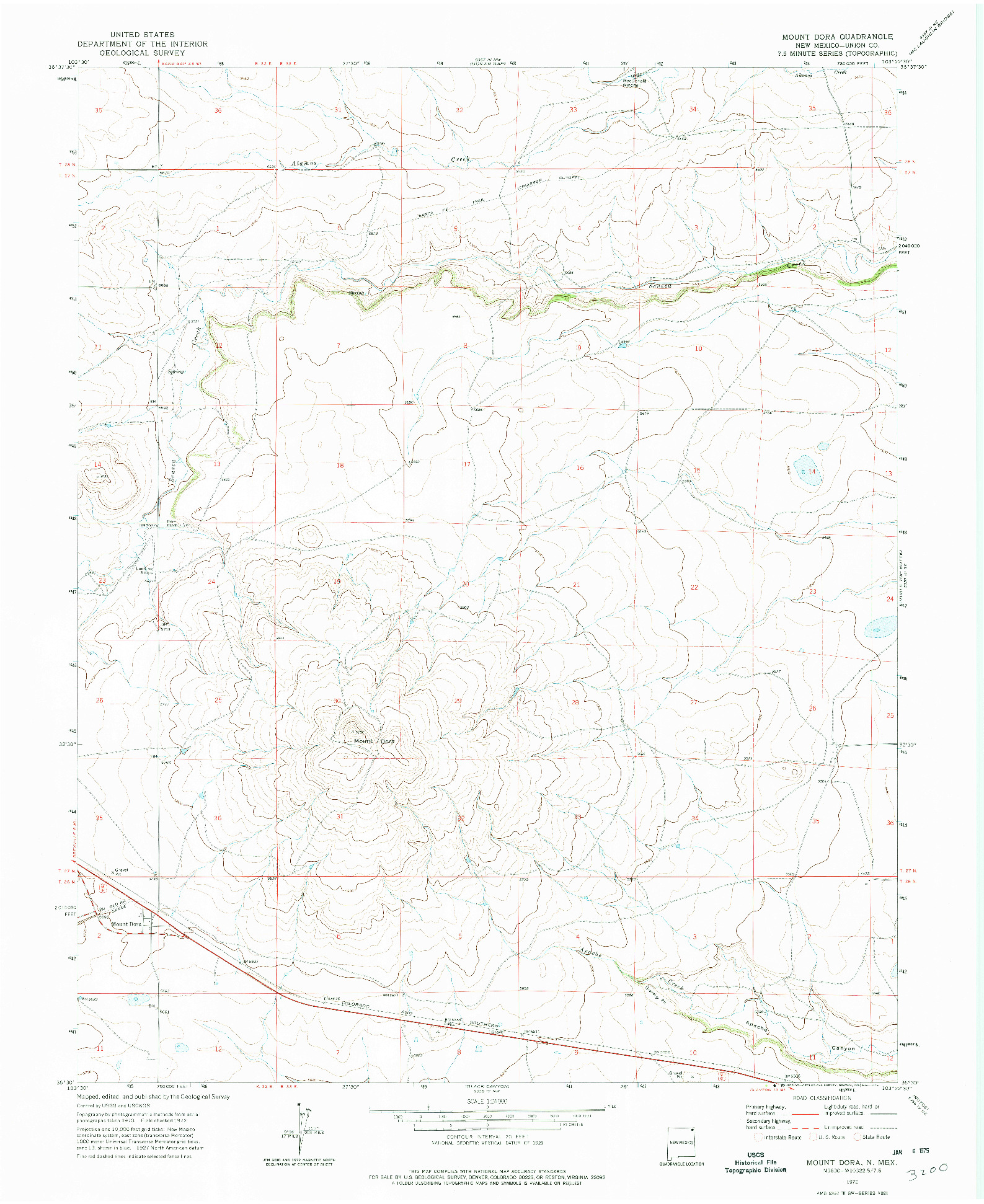 USGS 1:24000-SCALE QUADRANGLE FOR MOUNT DORA, NM 1972