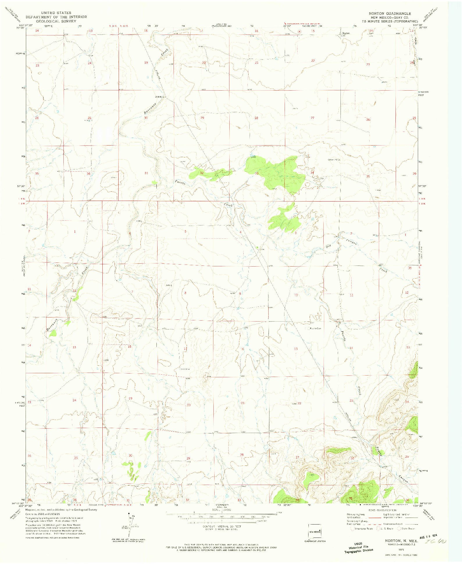 USGS 1:24000-SCALE QUADRANGLE FOR NORTON, NM 1971