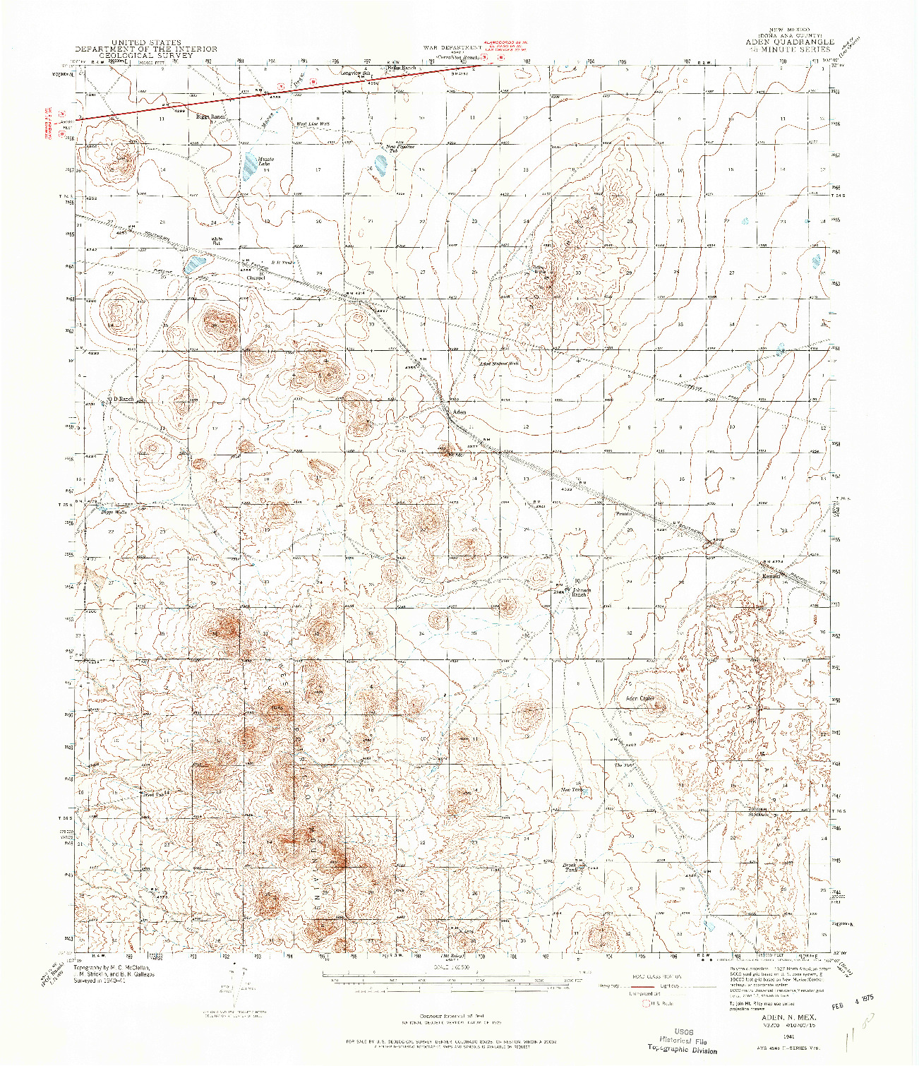 USGS 1:62500-SCALE QUADRANGLE FOR ADEN, NM 1941