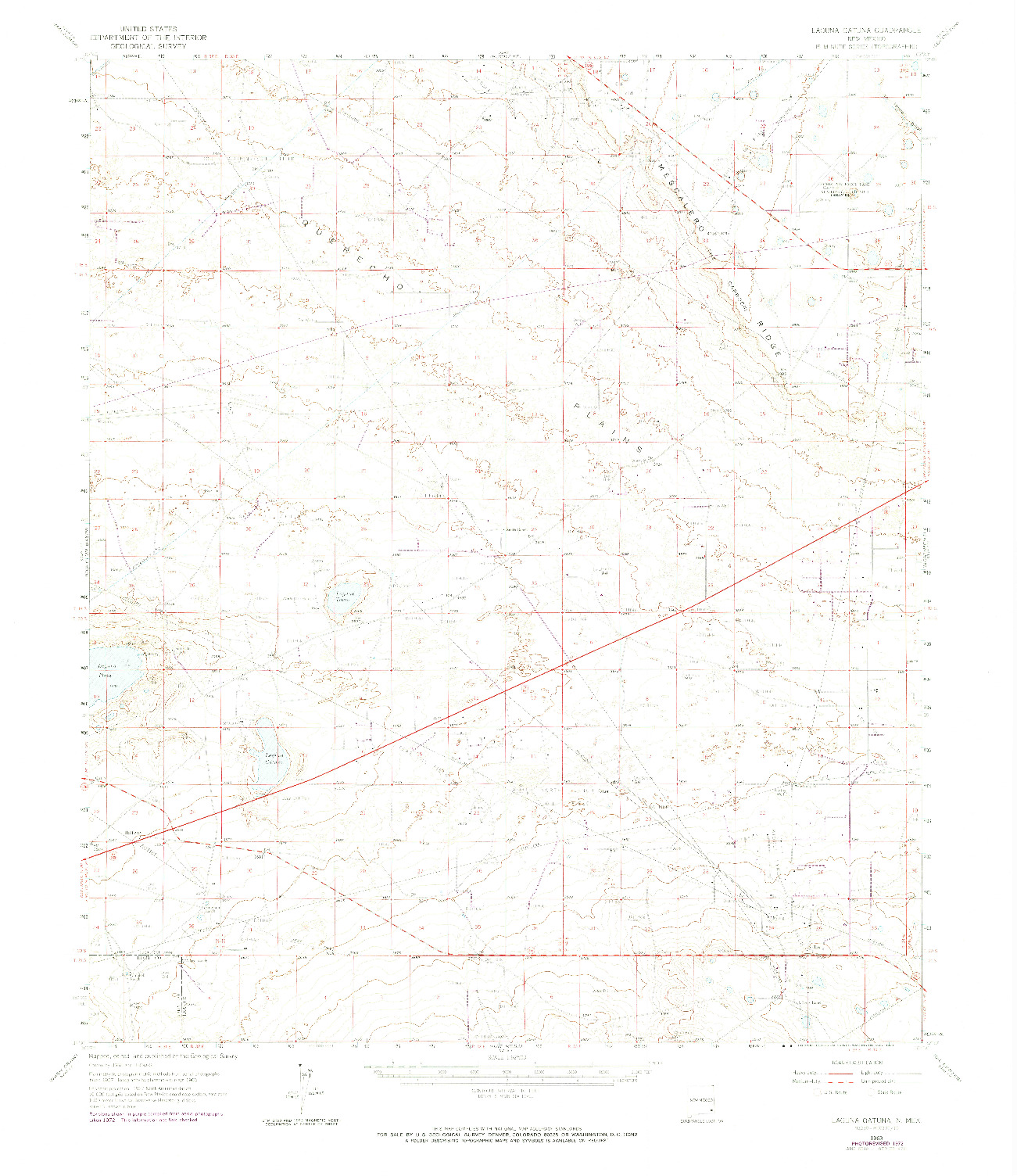USGS 1:62500-SCALE QUADRANGLE FOR LAGUNA GATUNA, NM 1963