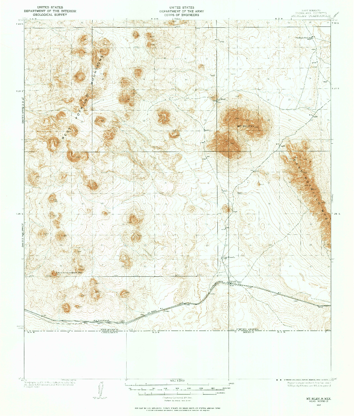 USGS 1:62500-SCALE QUADRANGLE FOR MT. RILEY, NM 1917