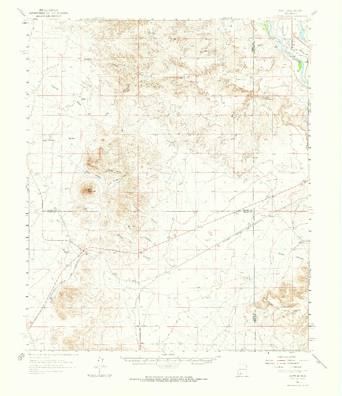 USGS 1:62500-SCALE QUADRANGLE FOR NUTT, NM 1961