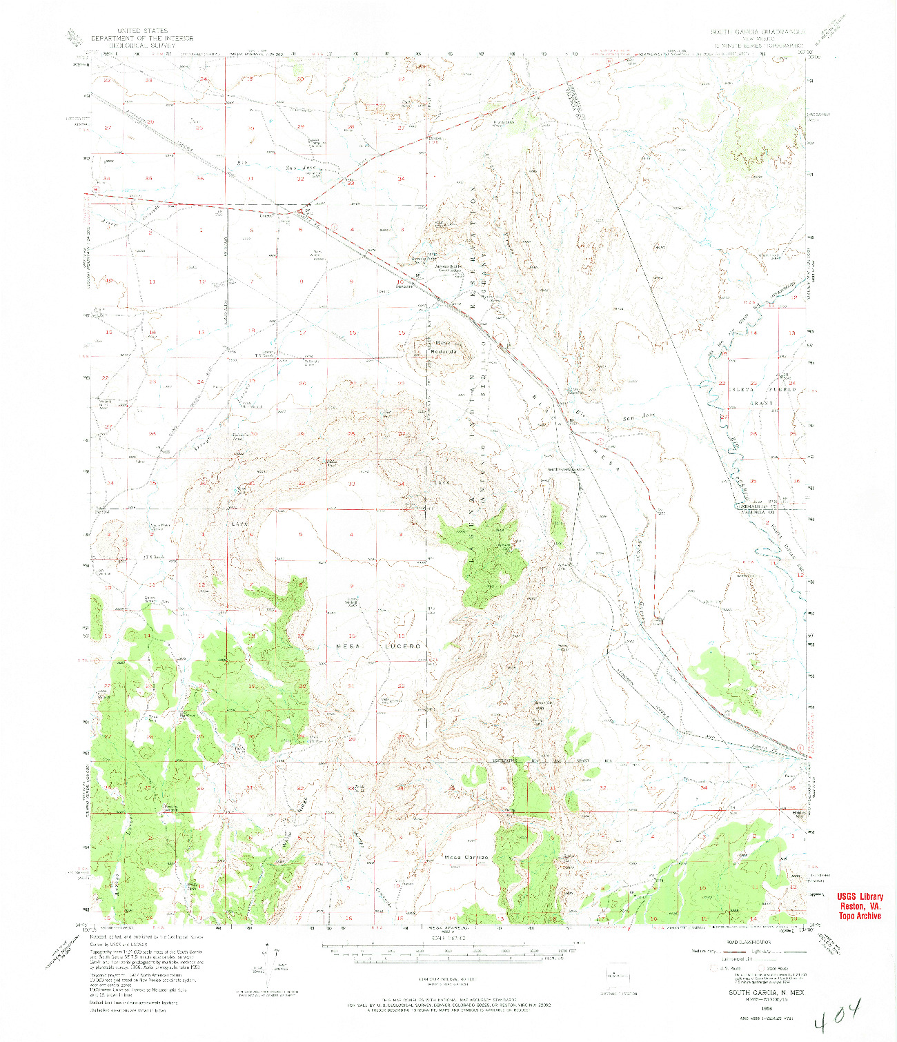 USGS 1:62500-SCALE QUADRANGLE FOR SOUTH GARCIA, NM 1956