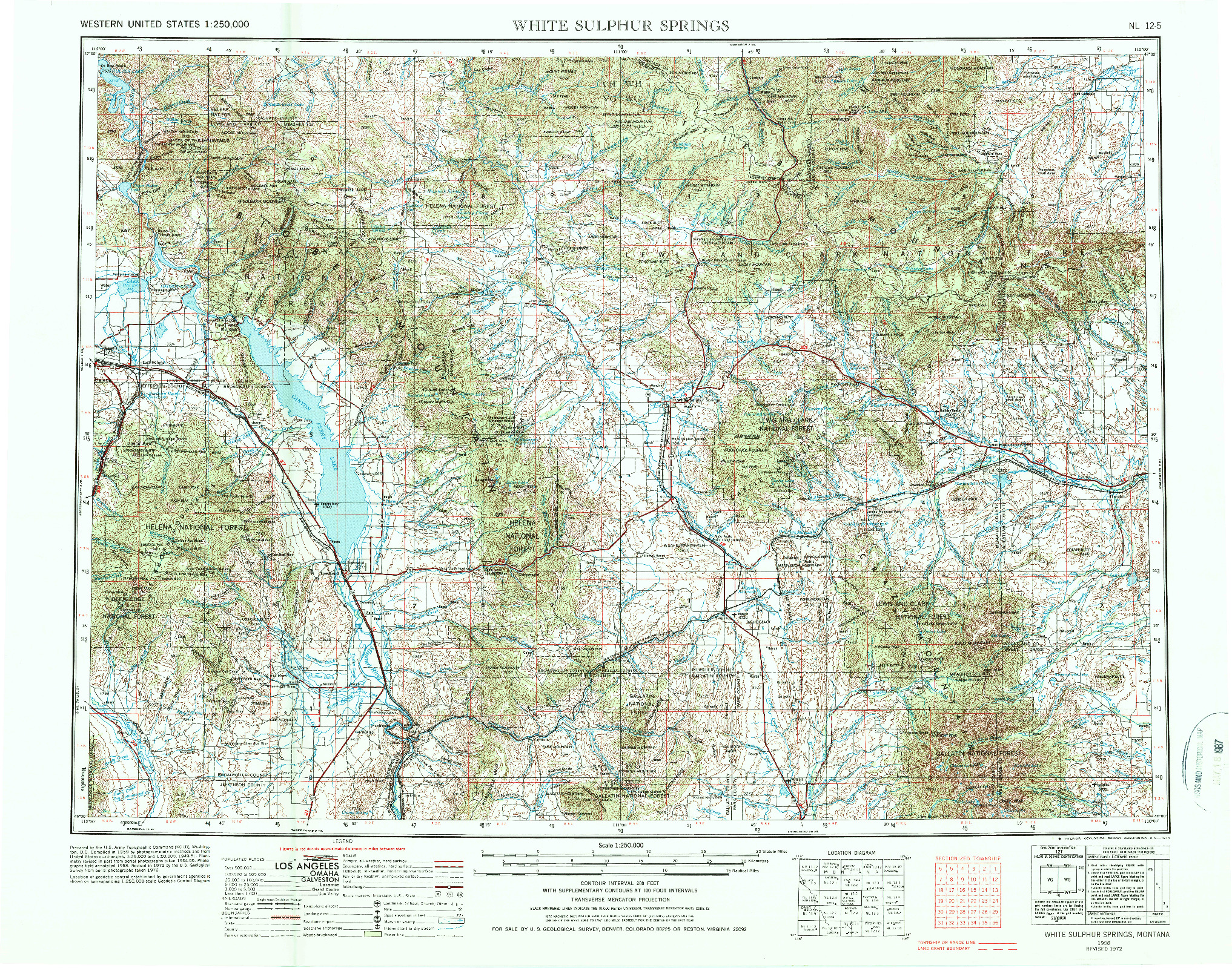 USGS 1:250000-SCALE QUADRANGLE FOR WHITE SULPHUR SPRINGS, MT 1958