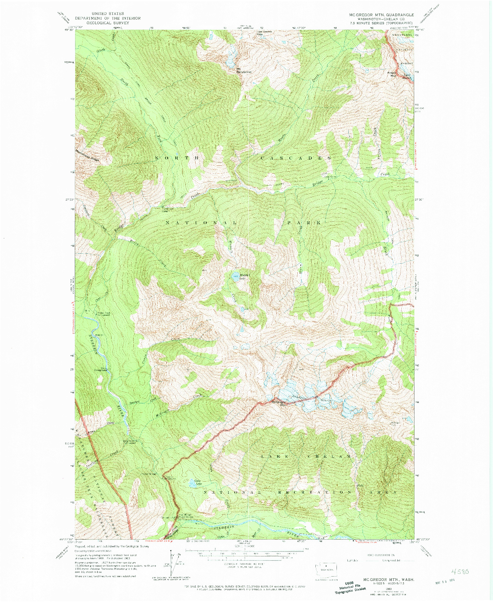 USGS 1:24000-SCALE QUADRANGLE FOR MC GREGOR MTN, WA 1963