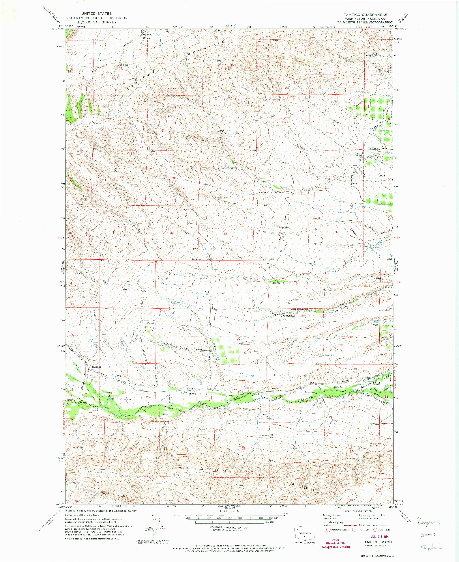 USGS 1:24000-SCALE QUADRANGLE FOR TAMPICO, WA 1971