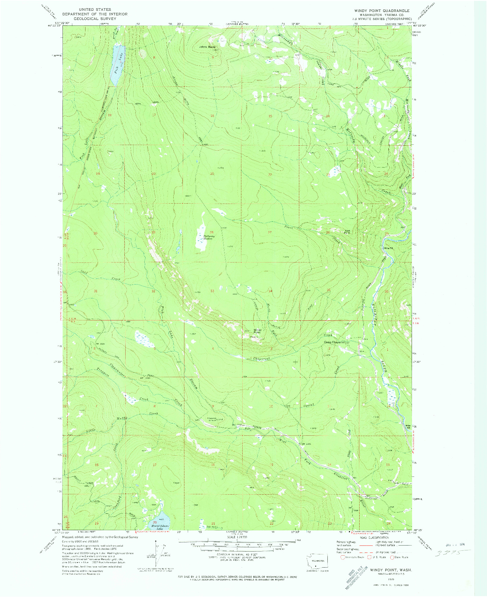 USGS 1:24000-SCALE QUADRANGLE FOR WINDY POINT, WA 1970
