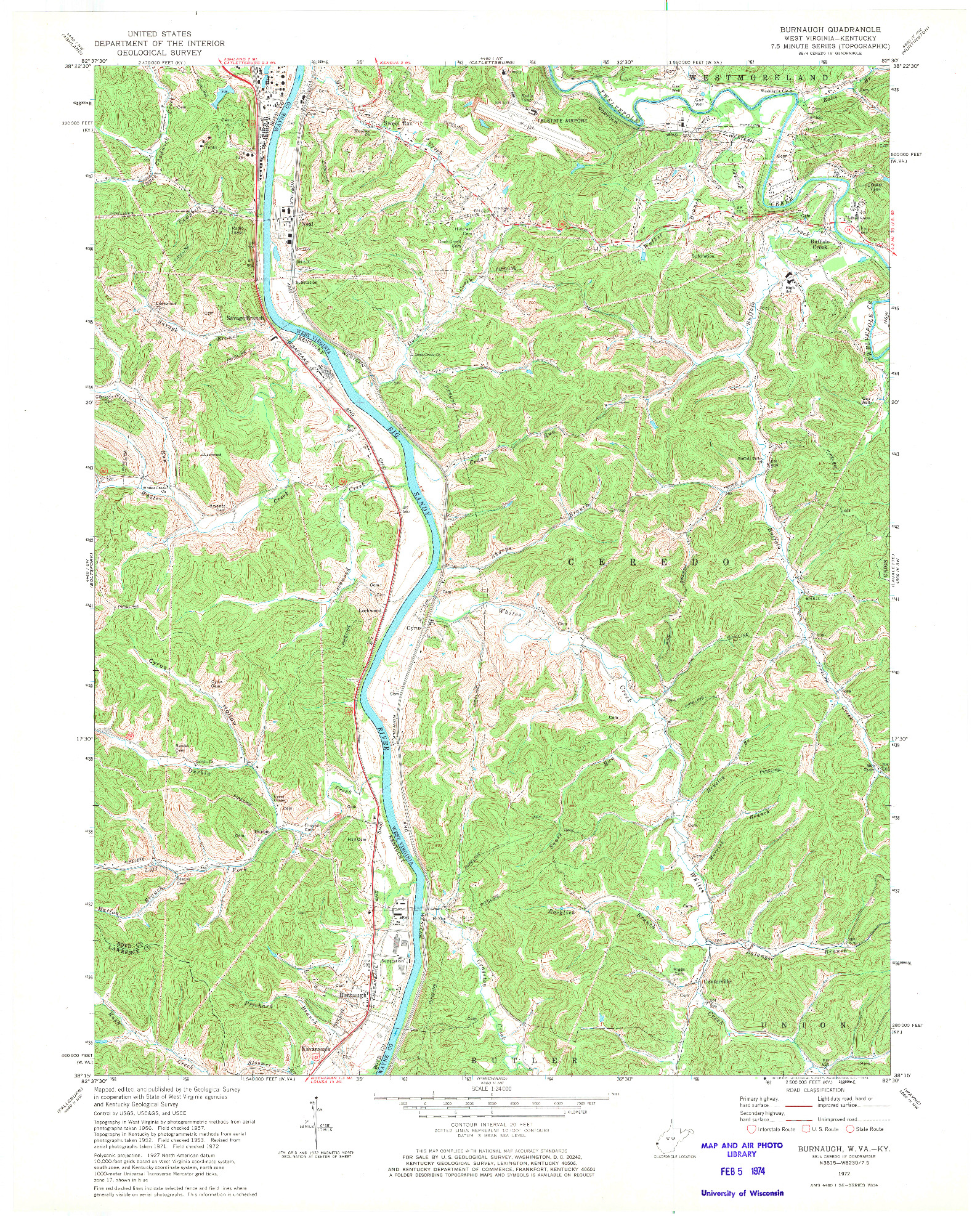 USGS 1:24000-SCALE QUADRANGLE FOR BURNAUGH, WV 1972