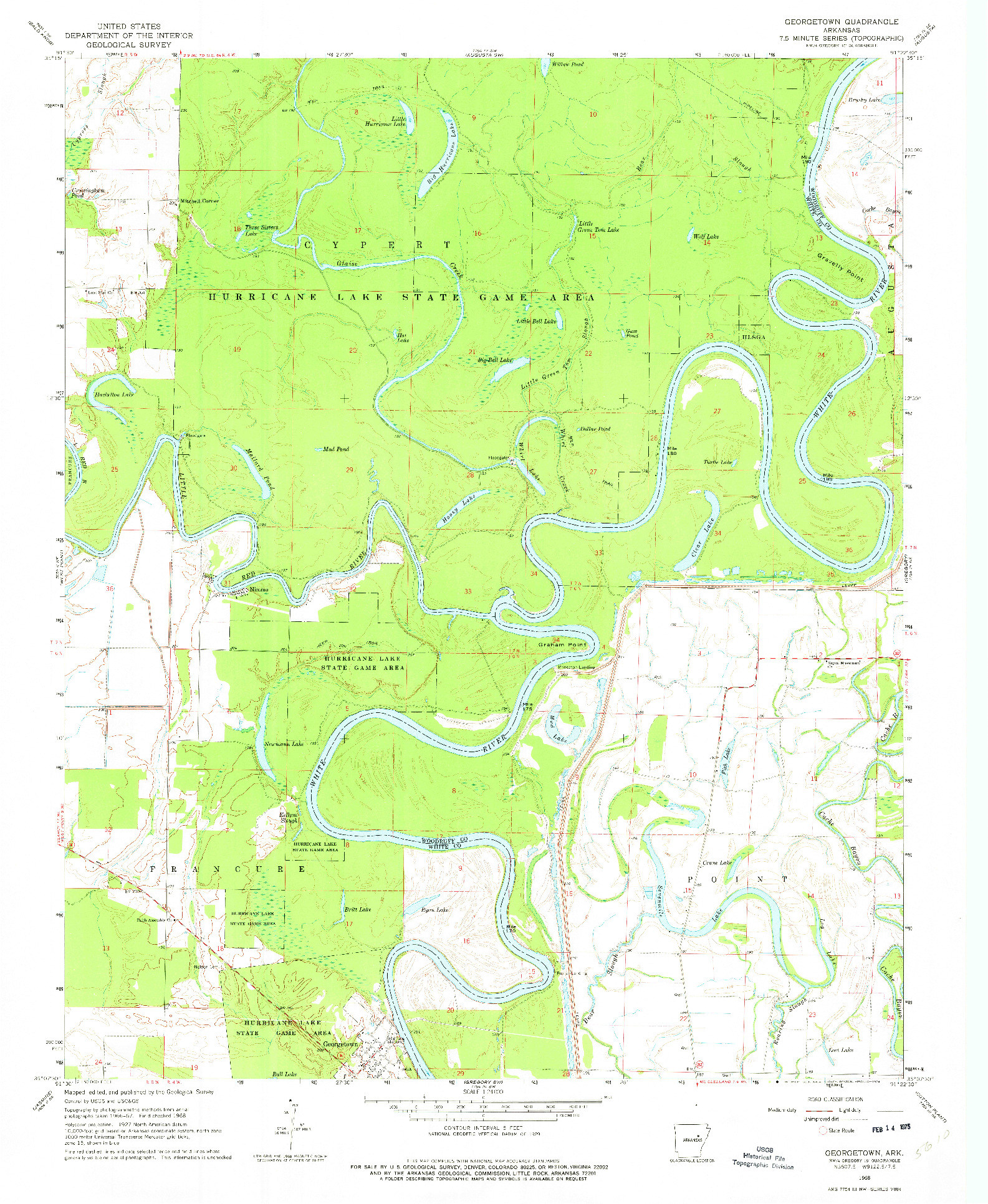 USGS 1:24000-SCALE QUADRANGLE FOR GEORGETOWN, AR 1968