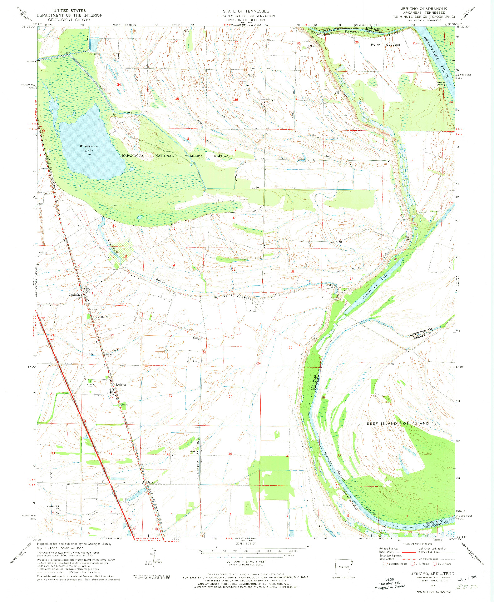 USGS 1:24000-SCALE QUADRANGLE FOR JERICHO, AR 1970