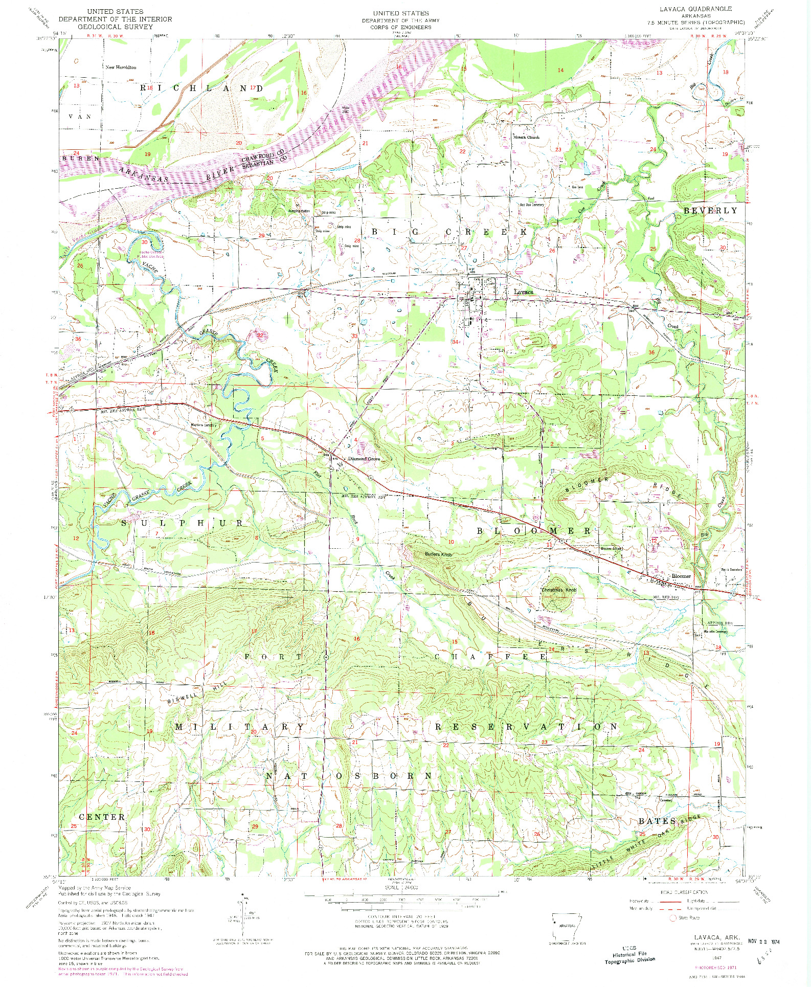 USGS 1:24000-SCALE QUADRANGLE FOR LAVACA, AR 1947