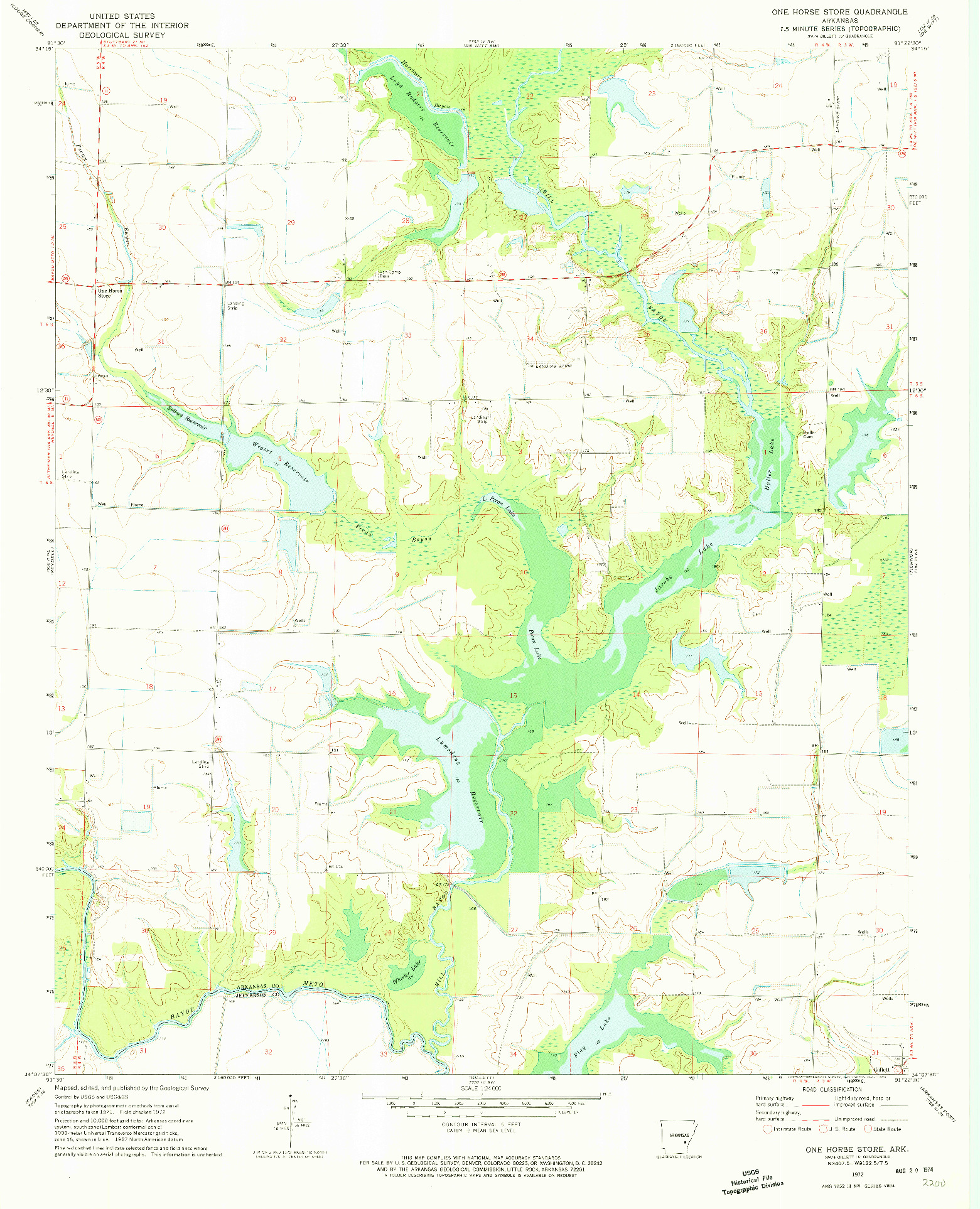 USGS 1:24000-SCALE QUADRANGLE FOR ONE HORSE STORE, AR 1972