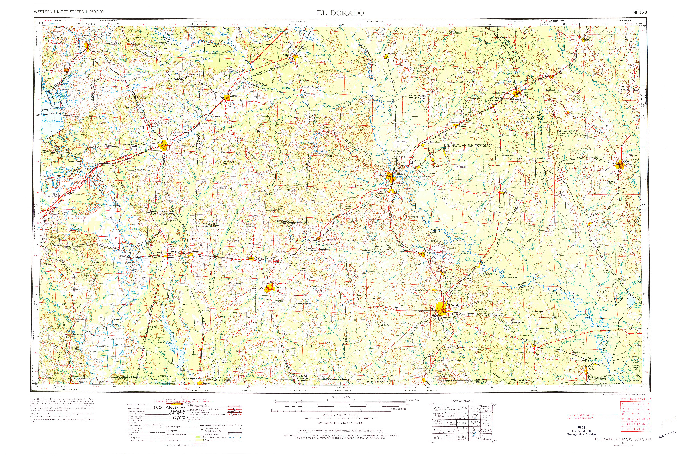 USGS 1:250000-SCALE QUADRANGLE FOR EL DORADO, AR 1953