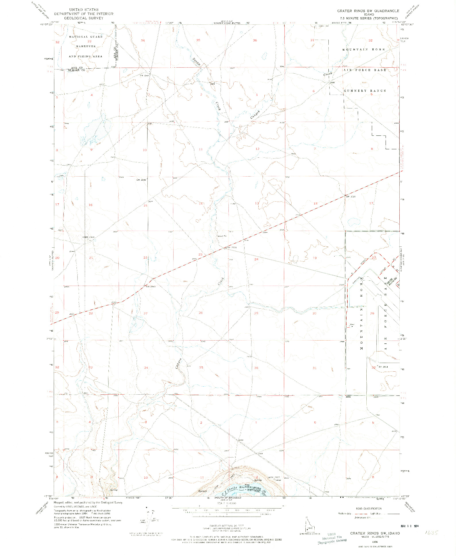 USGS 1:24000-SCALE QUADRANGLE FOR CRATER RINGS SW, ID 1956