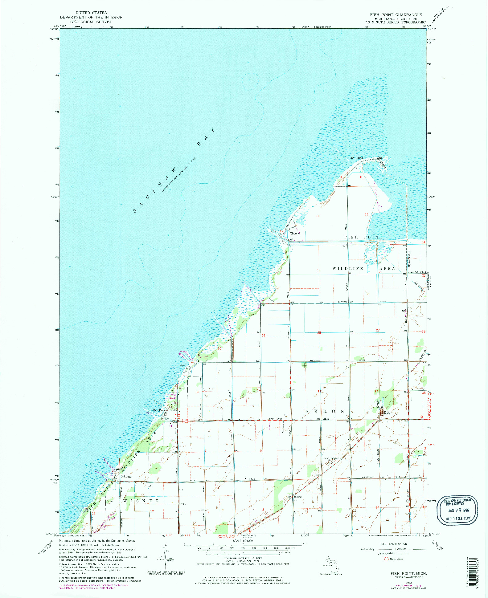 USGS 1:24000-SCALE QUADRANGLE FOR FISH POINT, MI 1963