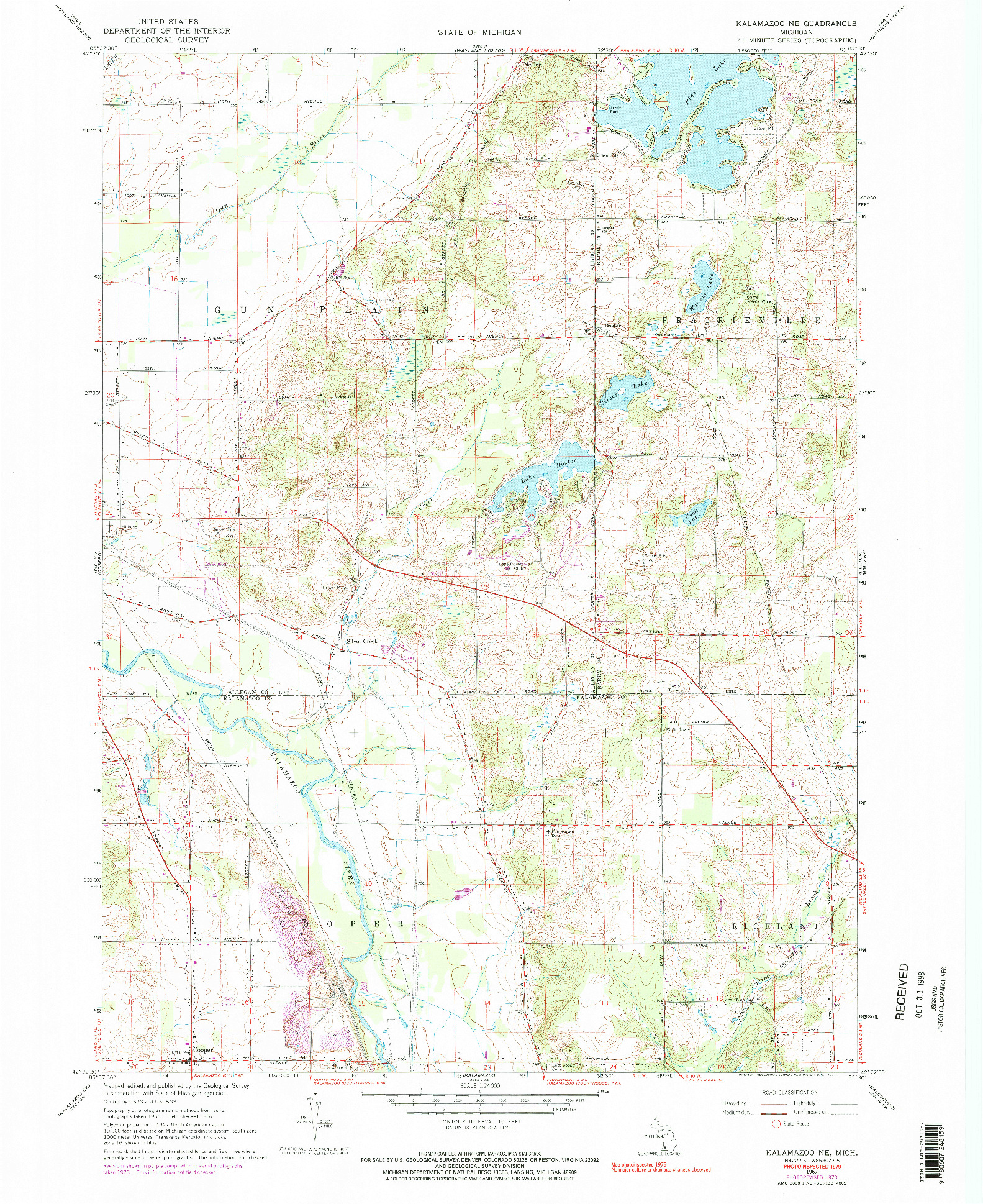 USGS 1:24000-SCALE QUADRANGLE FOR KALAMAZOO NE, MI 1967