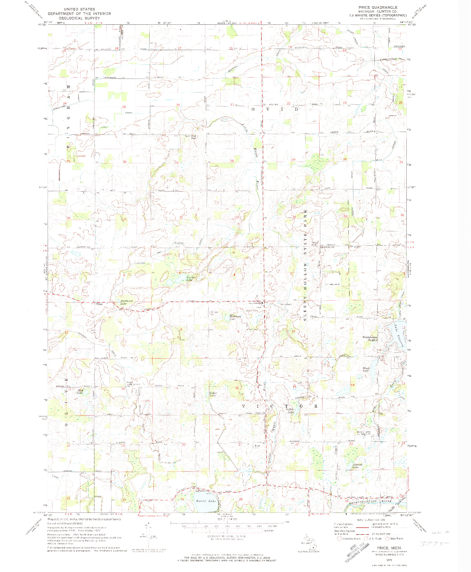 USGS 1:24000-SCALE QUADRANGLE FOR PRICE, MI 1972