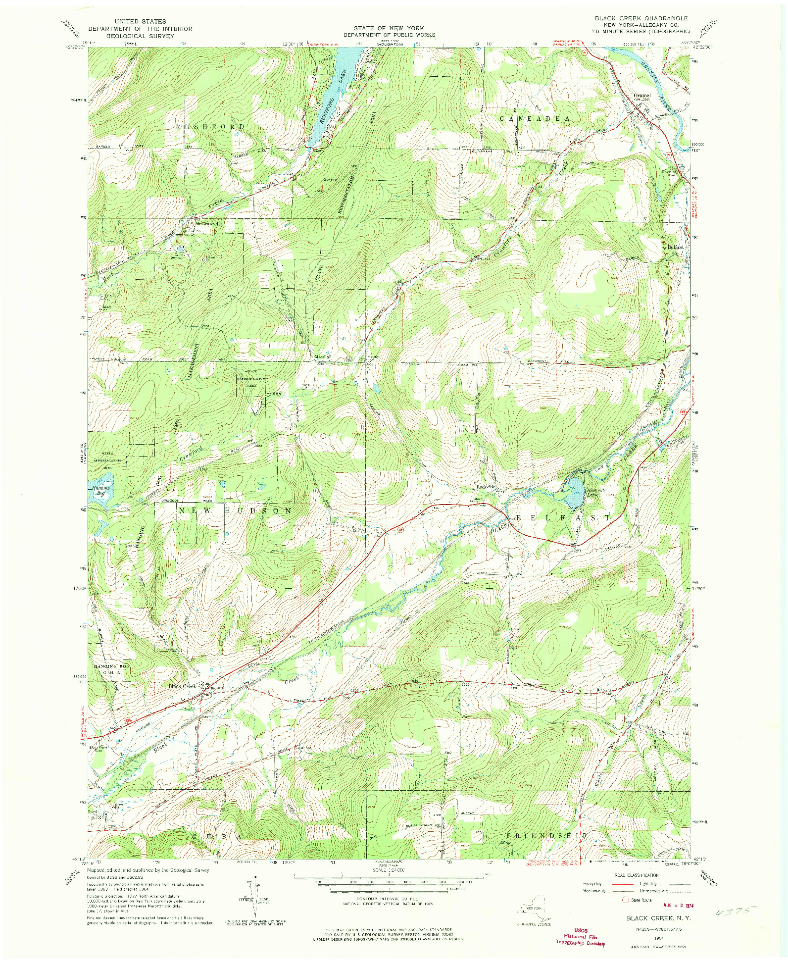 USGS 1:24000-SCALE QUADRANGLE FOR BLACK CREEK, NY 1964