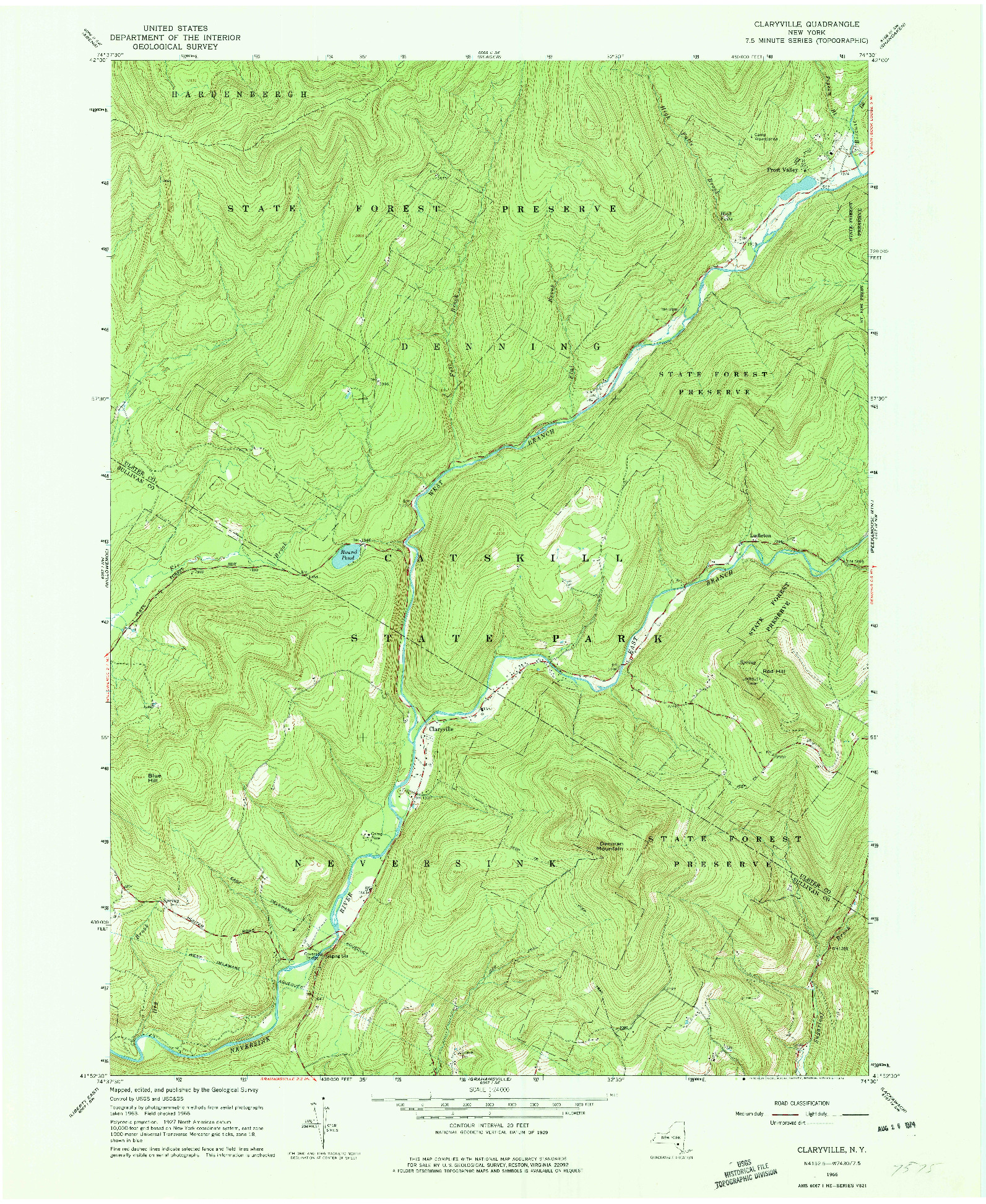 USGS 1:24000-SCALE QUADRANGLE FOR CLARYVILLE, NY 1966