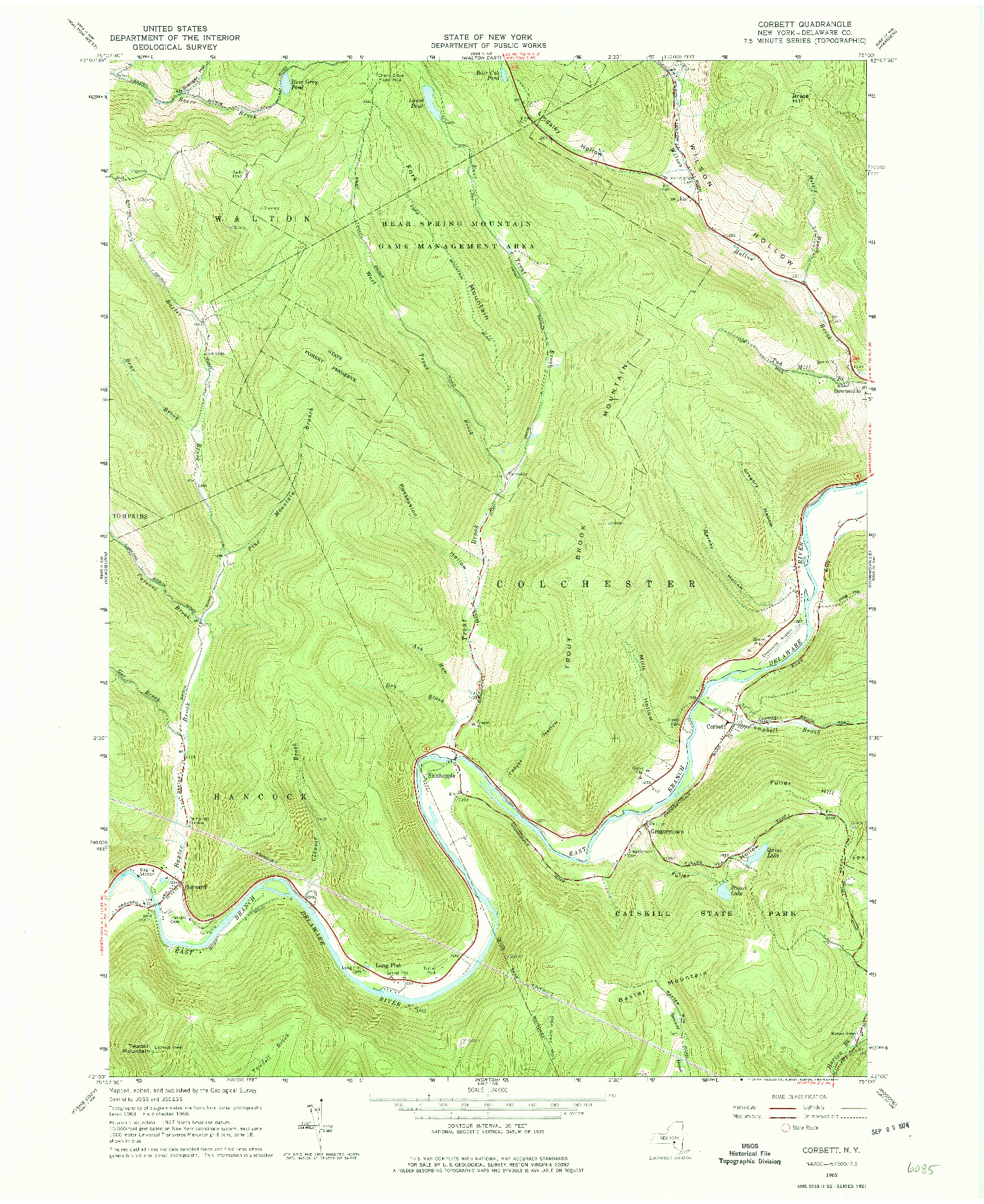 USGS 1:24000-SCALE QUADRANGLE FOR CORBETT, NY 1965
