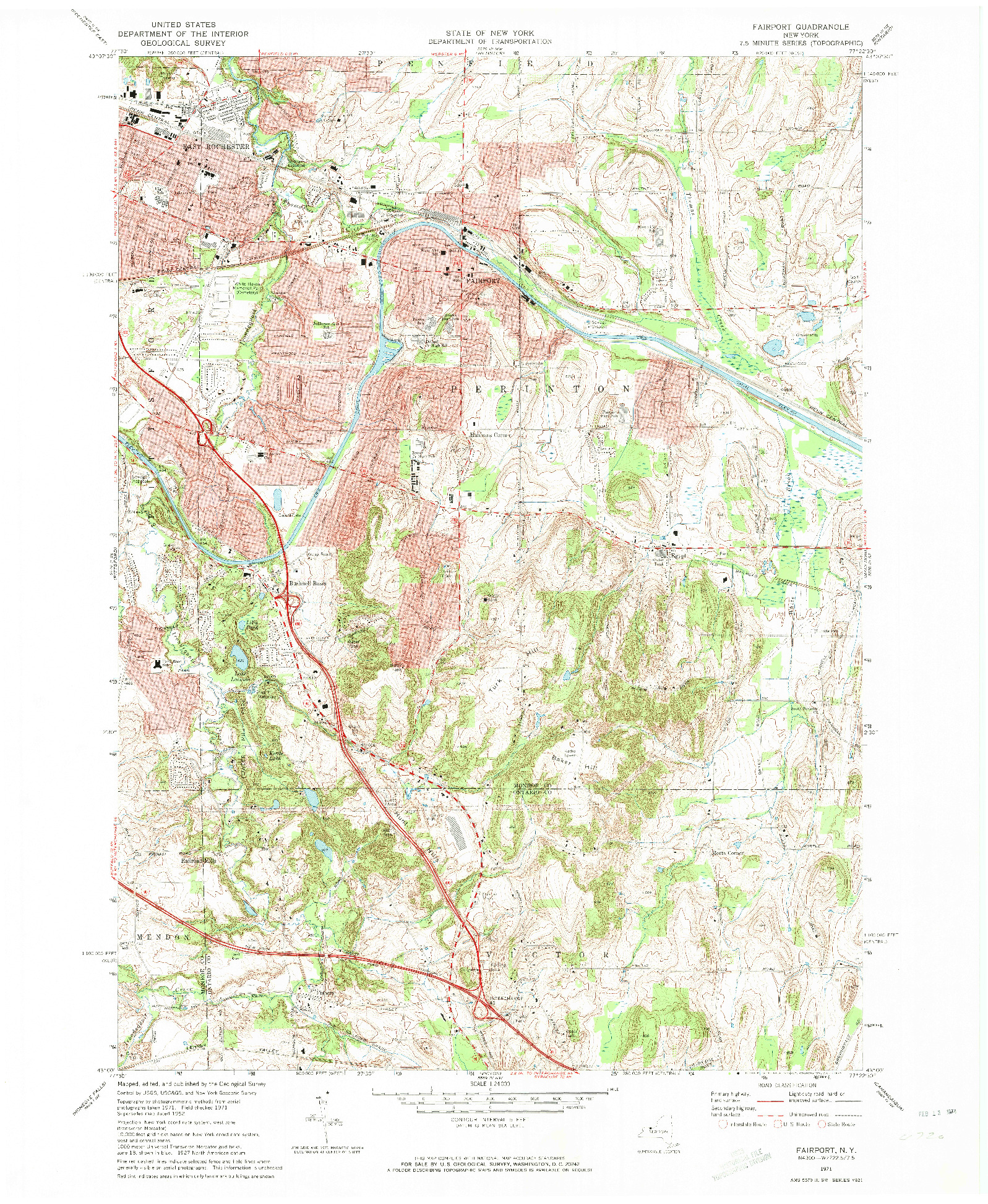 USGS 1:24000-SCALE QUADRANGLE FOR FAIRPORT, NY 1971