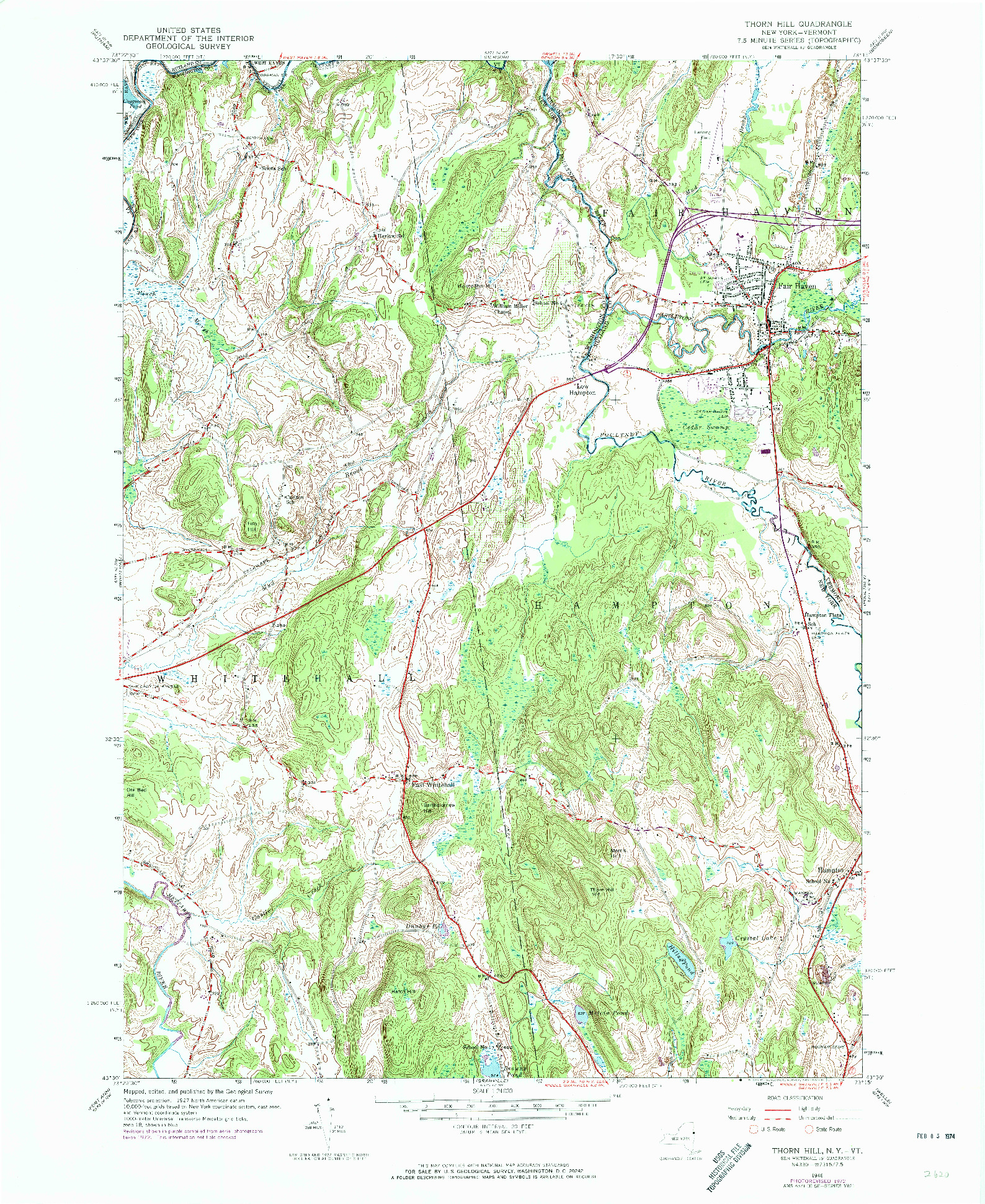 USGS 1:24000-SCALE QUADRANGLE FOR THORN HILL, NY 1946