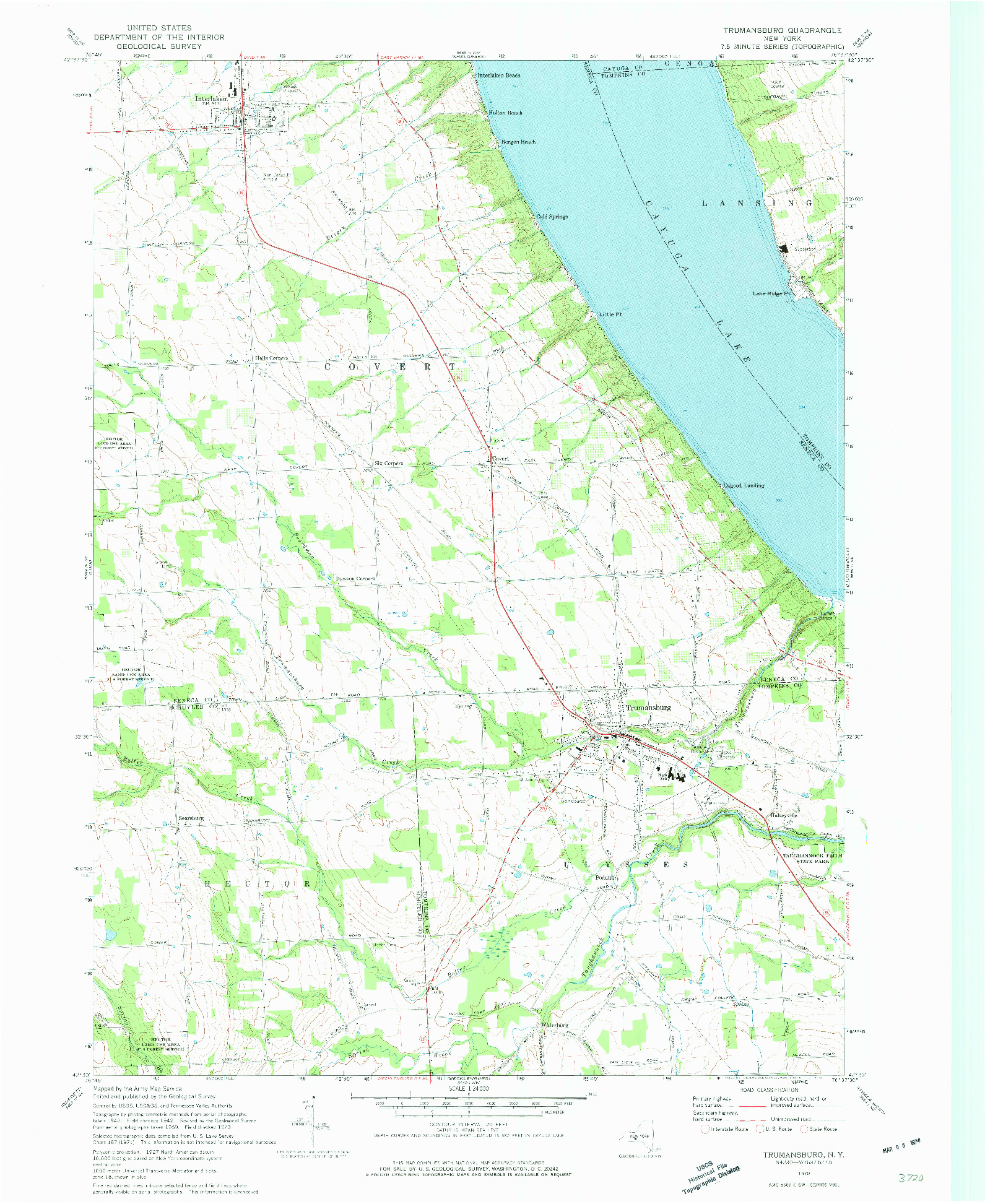 USGS 1:24000-SCALE QUADRANGLE FOR TRUMANSBURG, NY 1970