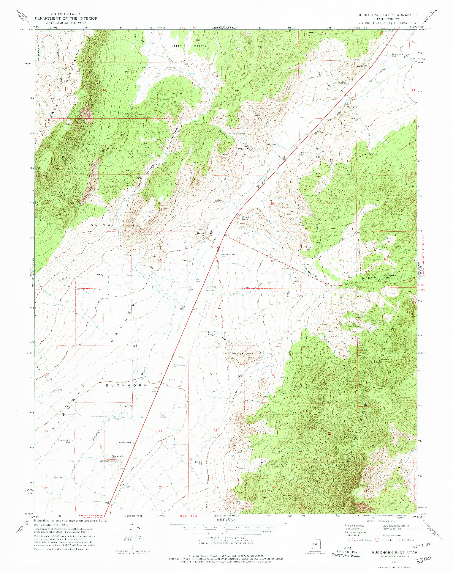 USGS 1:24000-SCALE QUADRANGLE FOR BUCKHORN FLAT, UT 1971