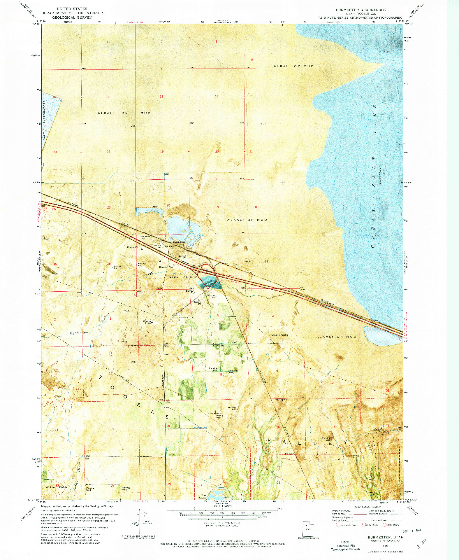 USGS 1:24000-SCALE QUADRANGLE FOR BURMESTER, UT 1972