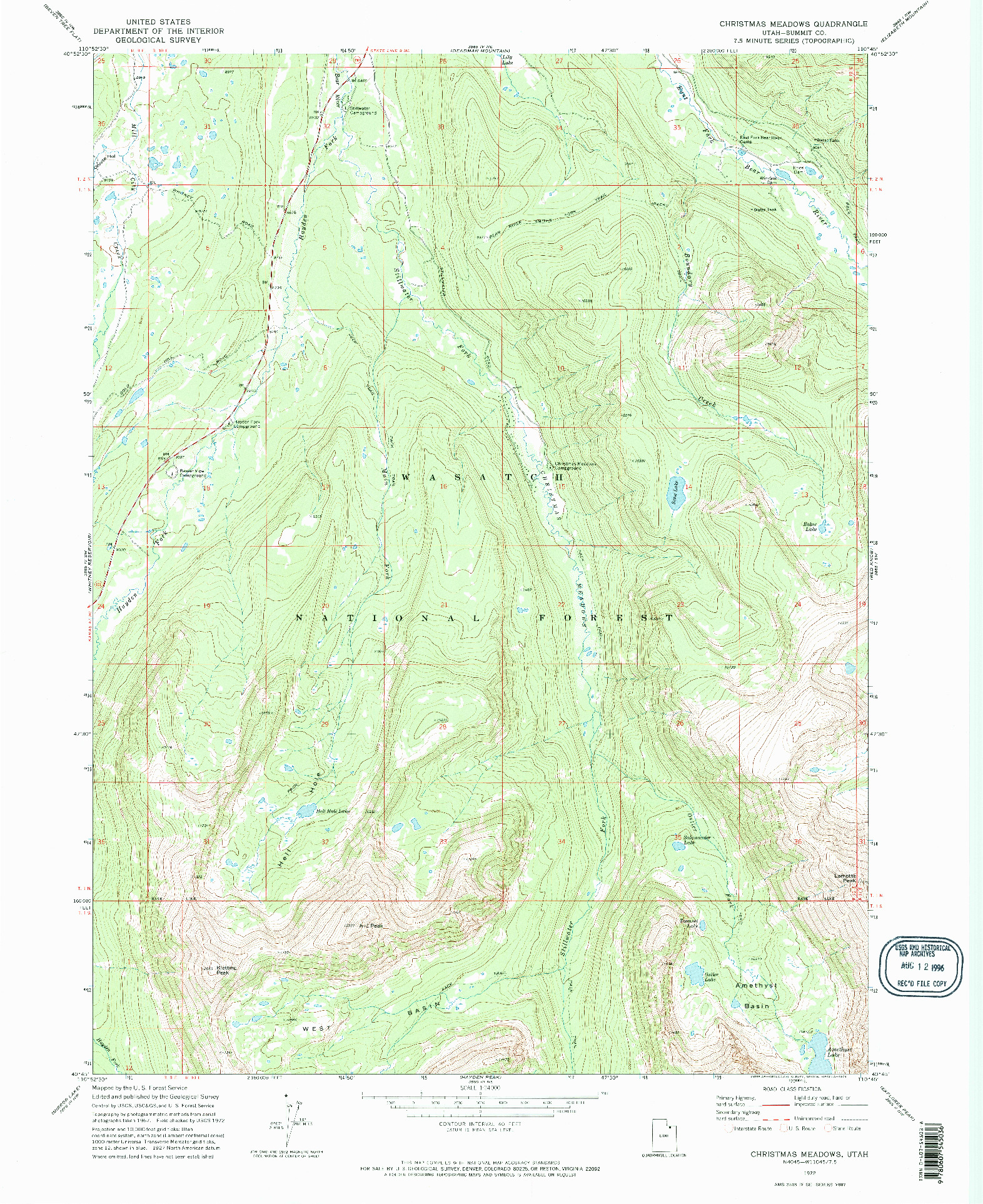 USGS 1:24000-SCALE QUADRANGLE FOR CHRISTMAS MEADOWS, UT 1972