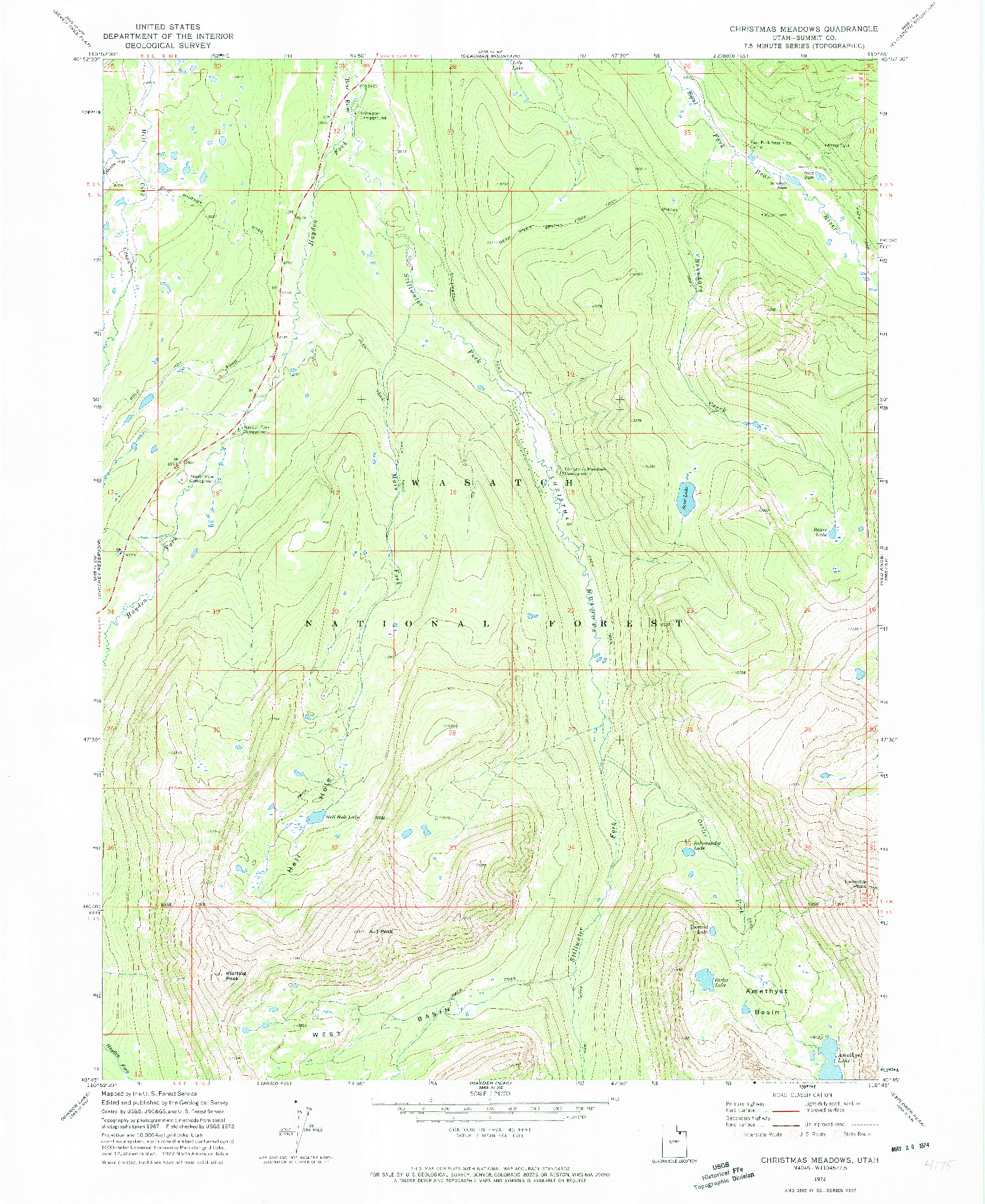 USGS 1:24000-SCALE QUADRANGLE FOR CHRISTMAS MEADOWS, UT 1972