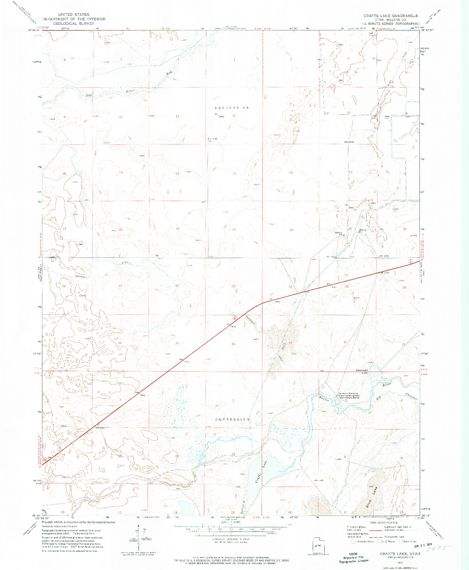 USGS 1:24000-SCALE QUADRANGLE FOR CRAFTS LAKE, UT 1971
