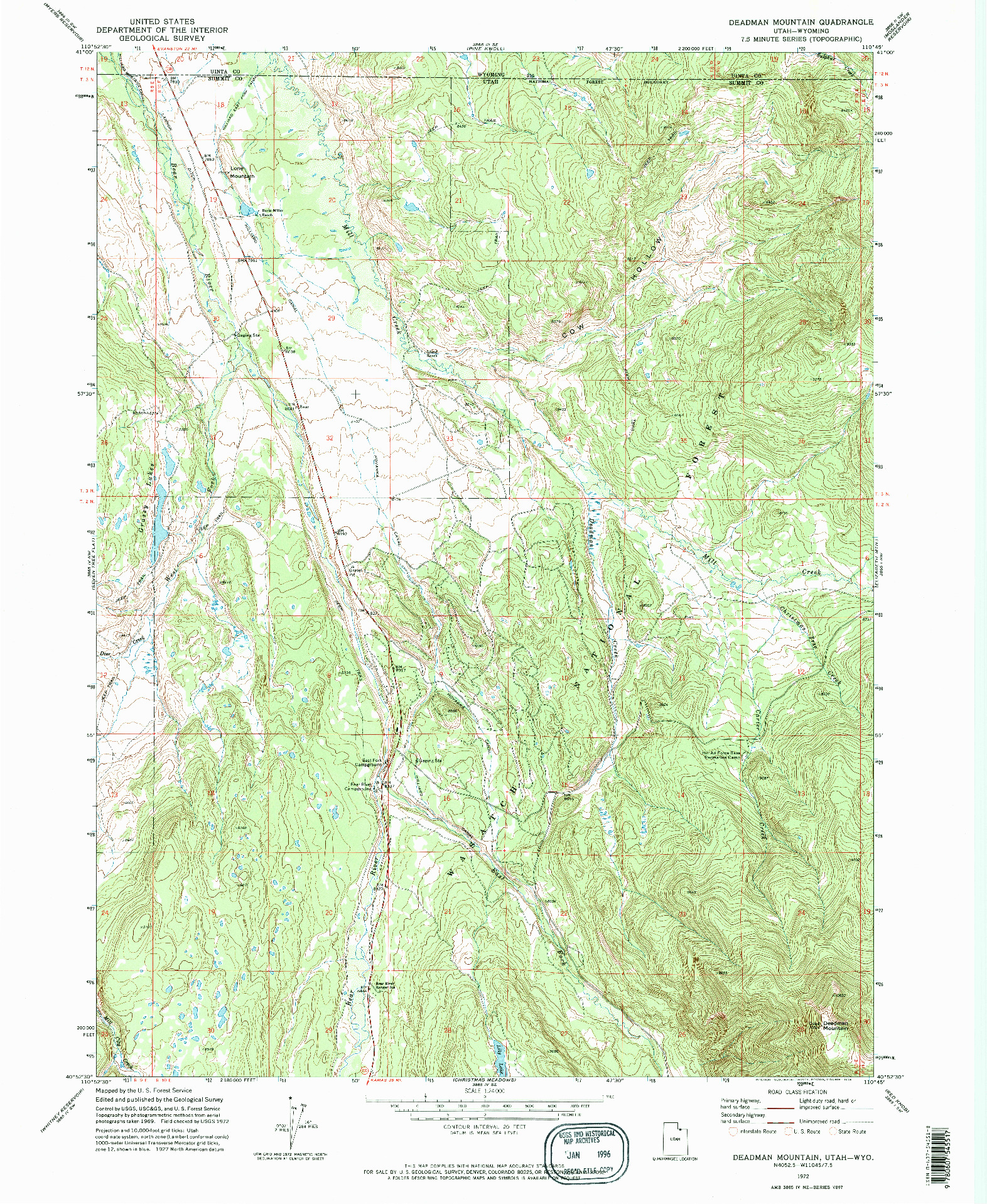 USGS 1:24000-SCALE QUADRANGLE FOR DEADMAN MOUNTAIN, UT 1972