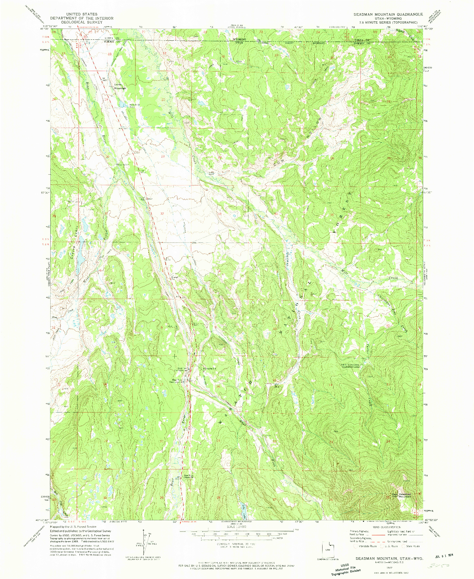 USGS 1:24000-SCALE QUADRANGLE FOR DEADMAN MOUNTAIN, UT 1972